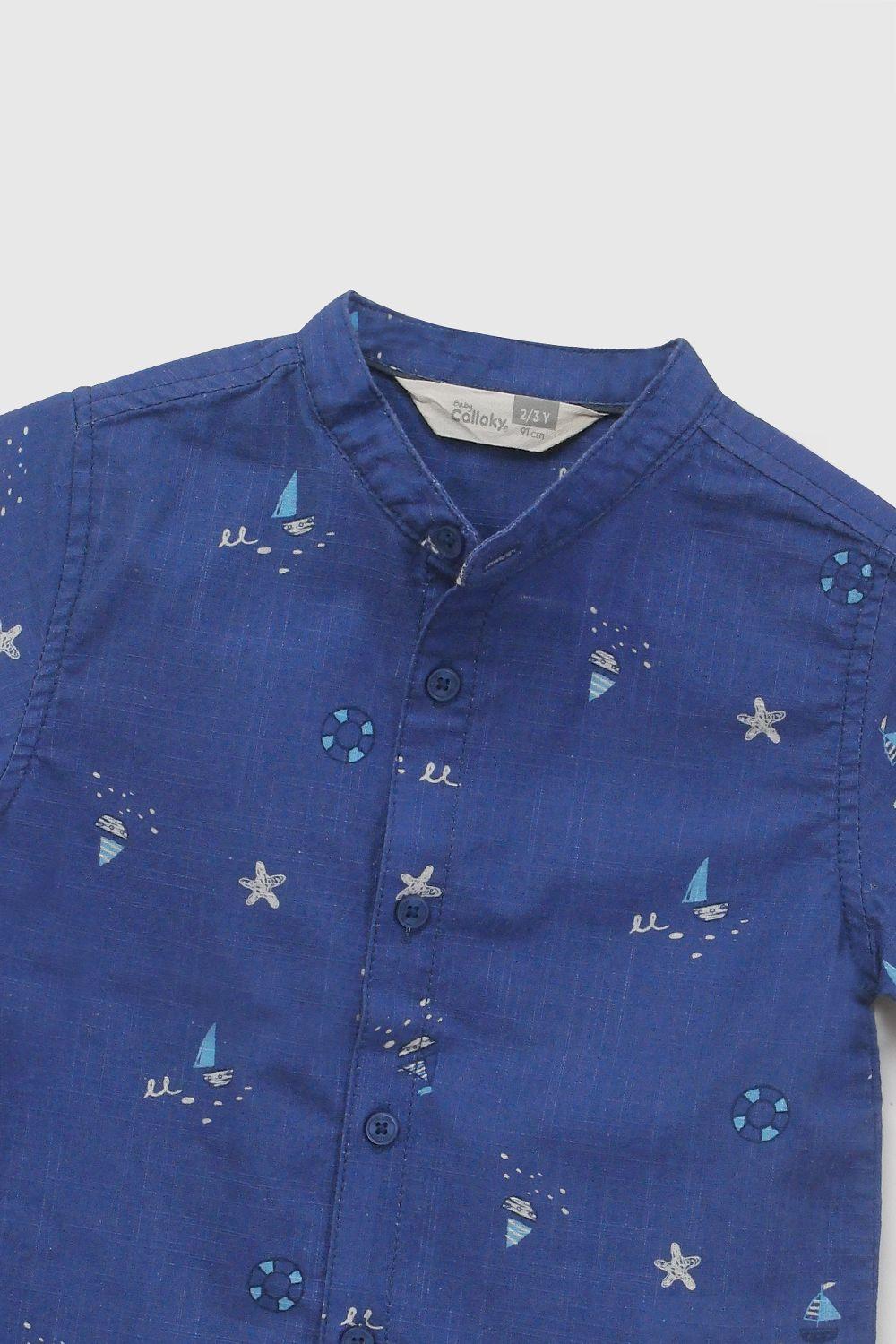 Camisa Manga Corta Denim Niño 6-9M a 4-5A Colloky-3