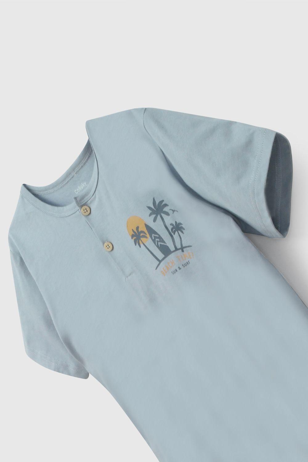 Pijama Niño Celeste 58102 Colloky-3