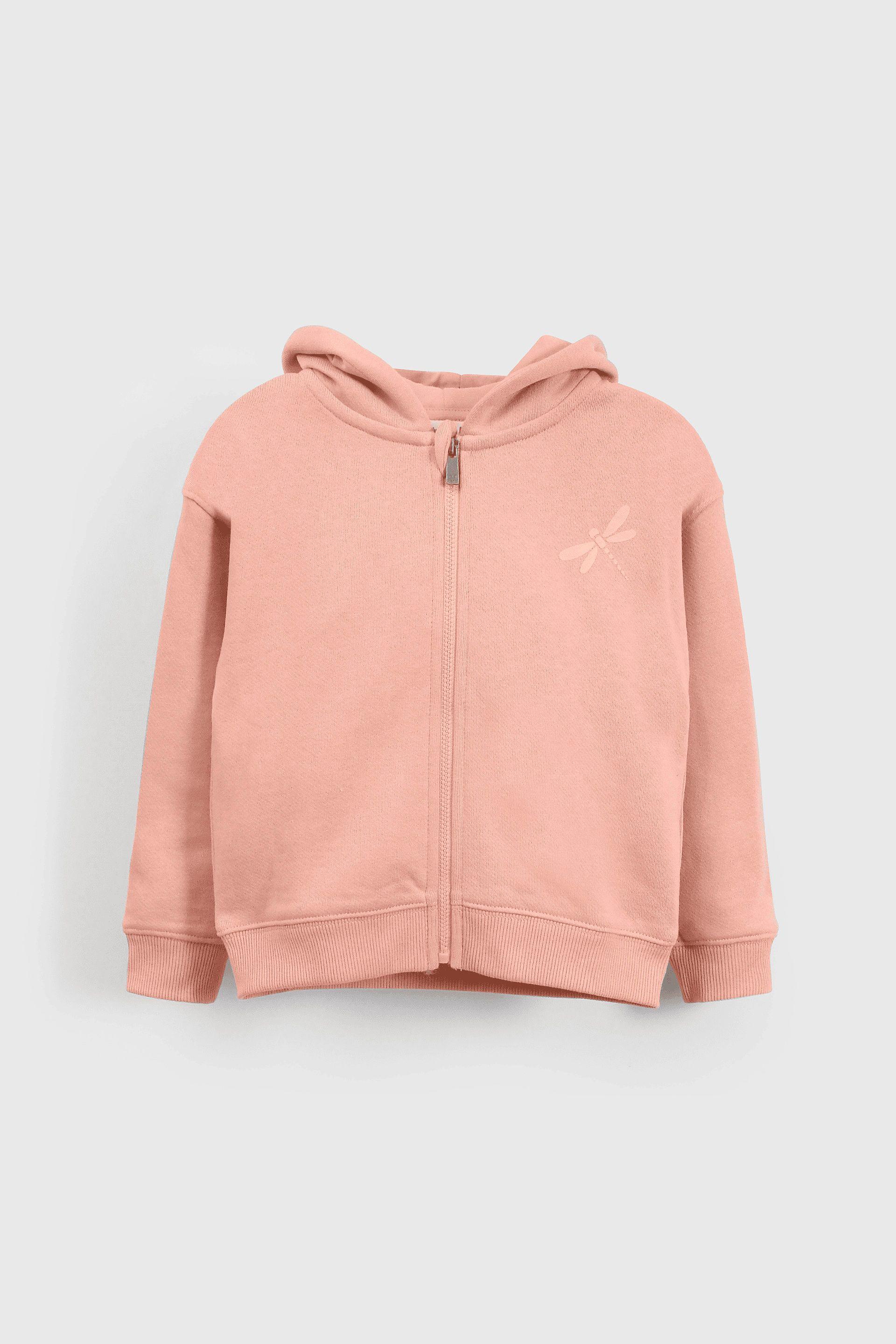 Polerón Rosado con Gorro y Cierre de Niña de Algodón Talla 3/6M a 36M 1639-0