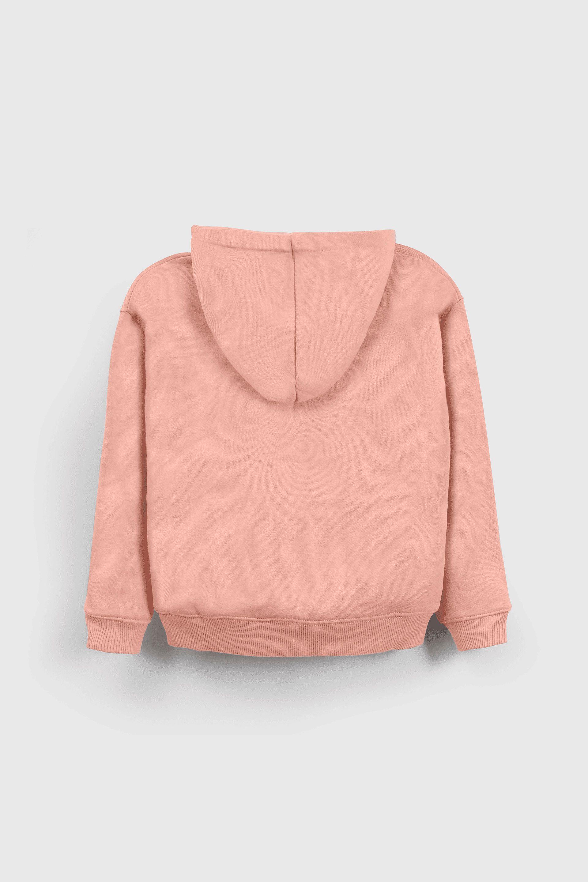 Polerón Rosado con Gorro y Cierre de Niña de Algodón Talla 3/6M a 36M 1639-1