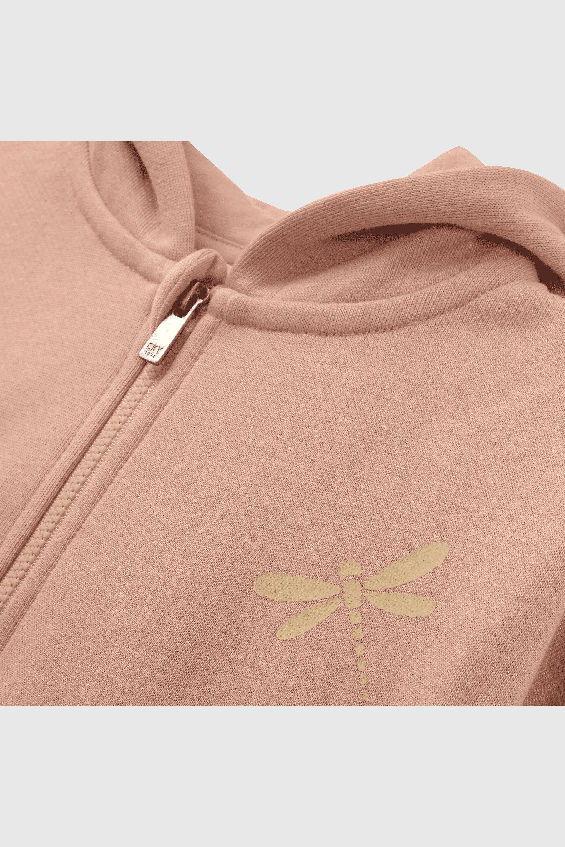 Polerón Rosado con Gorro y Cierre de Niña de Algodón Talla 3/6M a 36M 1639-2