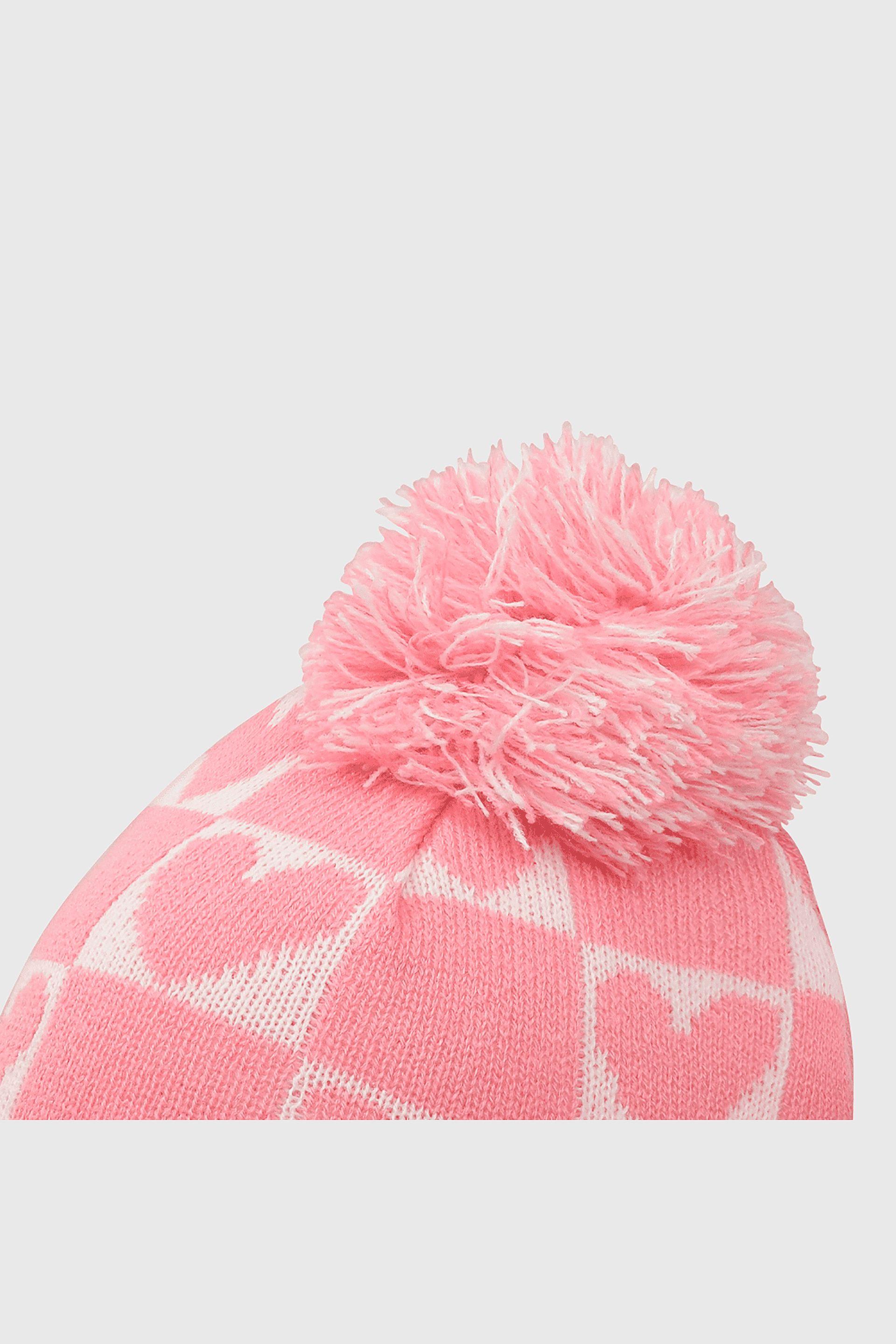 Gorro Tejido con Pompón de Corazones Rosado para Niña de 2 a 12 años-2