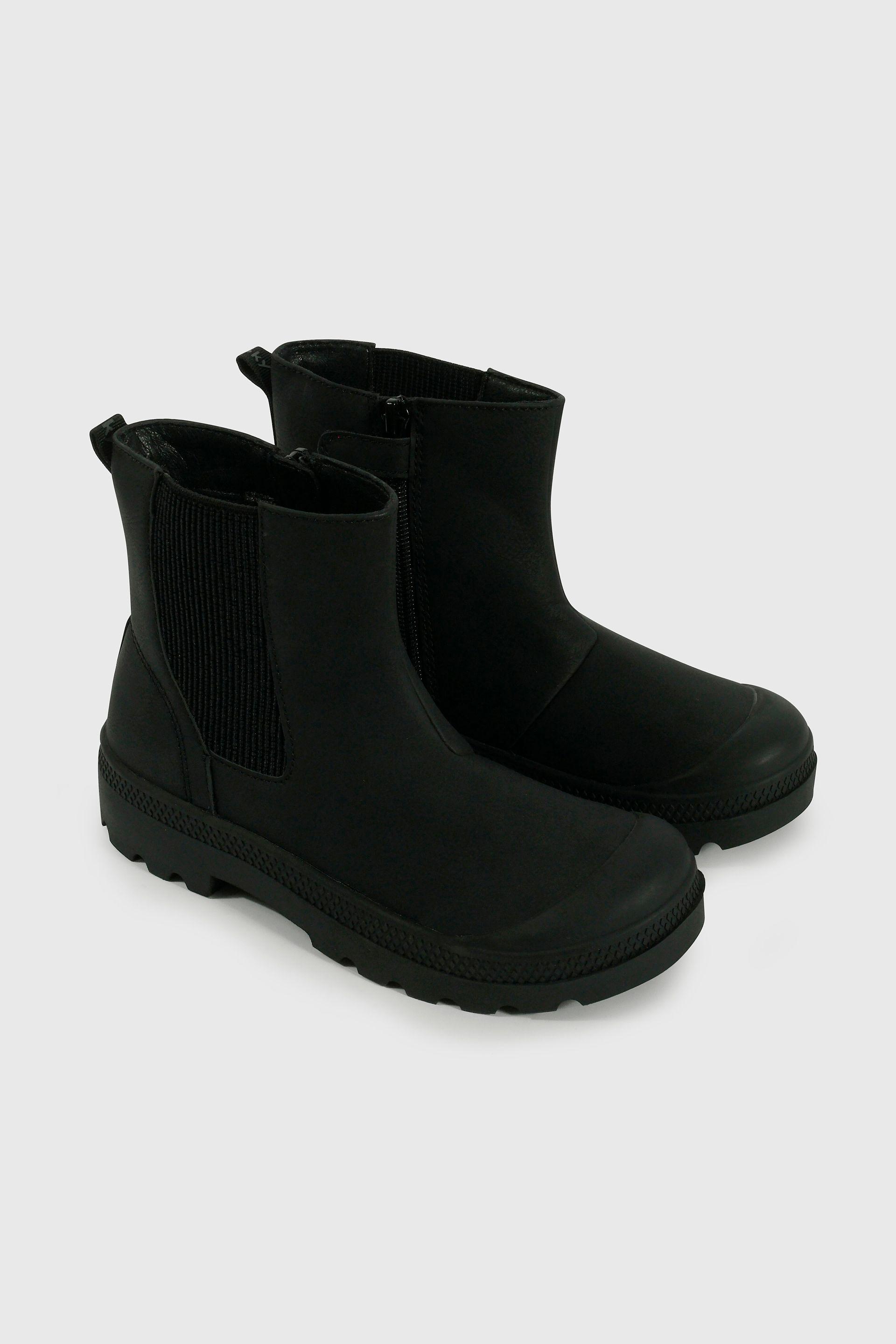 Bootie de Niña Negra Caña Alta con Cierre-0