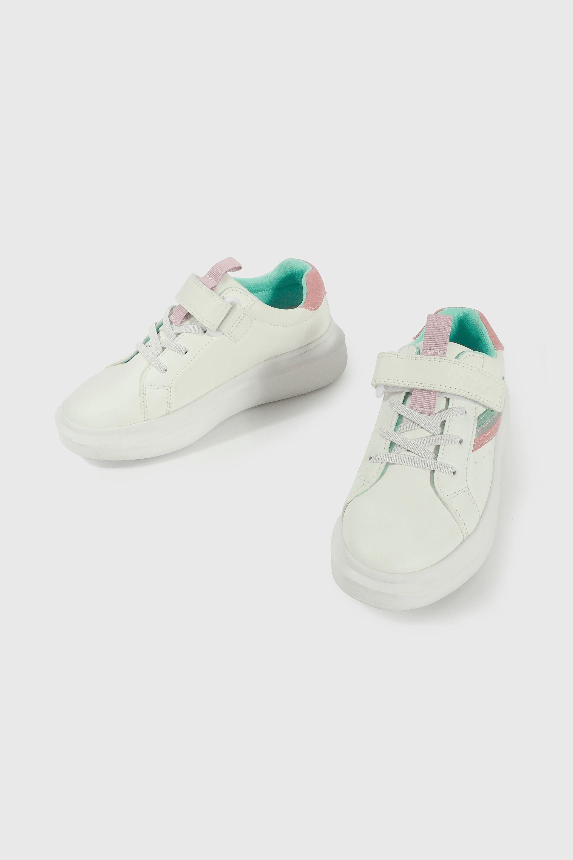 Zapatilla Colloky Lifestyle de Niña Blanco Caña Baja Velcro + Cordón-3