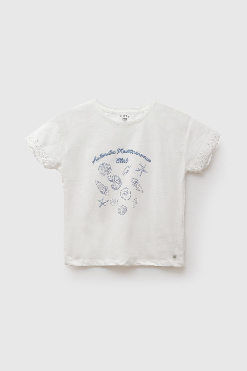 Polera manga corta flores niña blanco 3-4A a 12-13A-0