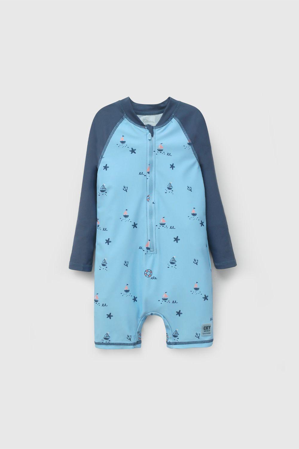 Enterito Playa UV Celeste Navy De Niño ENLY0559V26-0