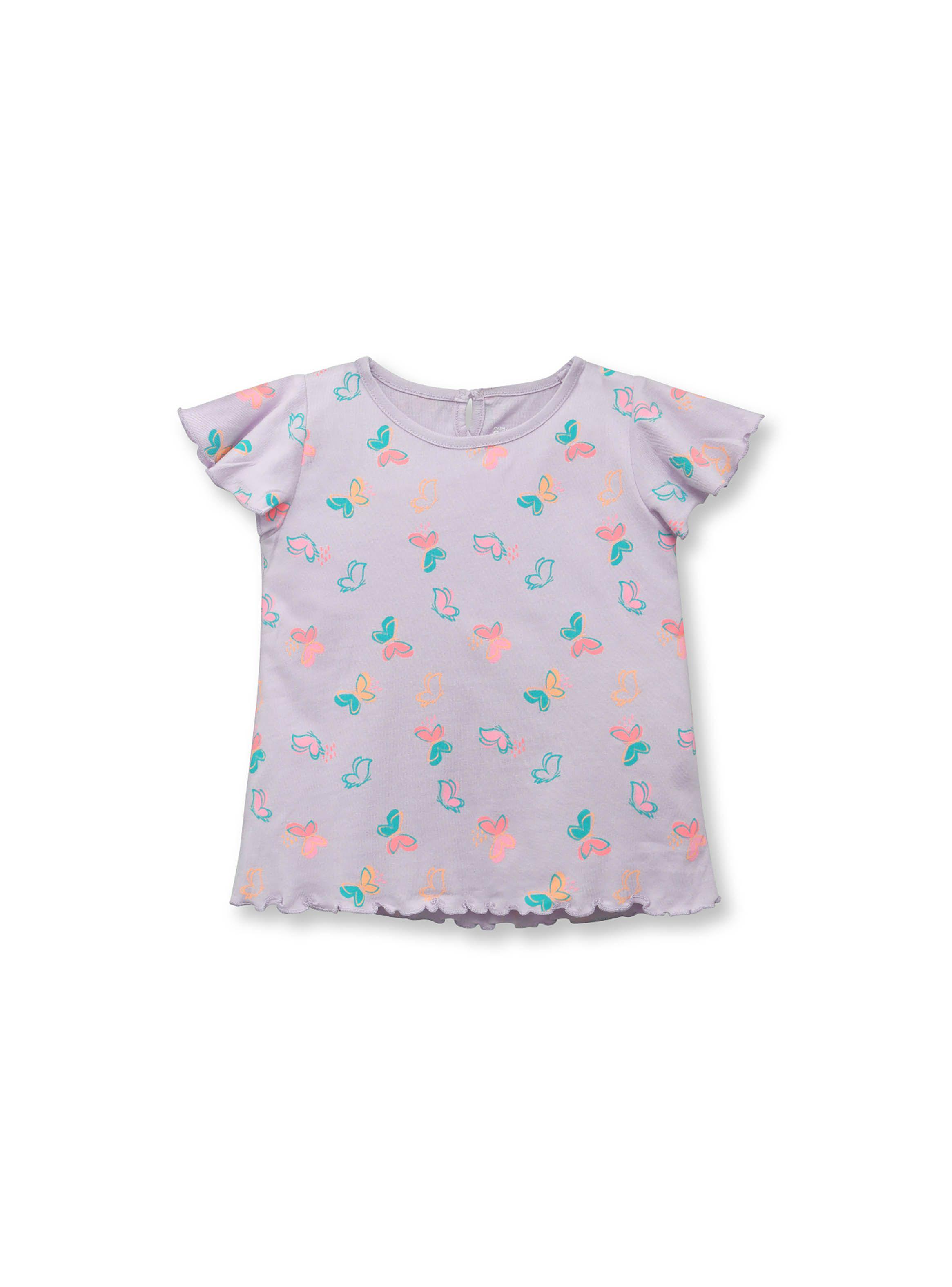 Polera de bebé niña mariposas lila (3 a 36 meses)-1