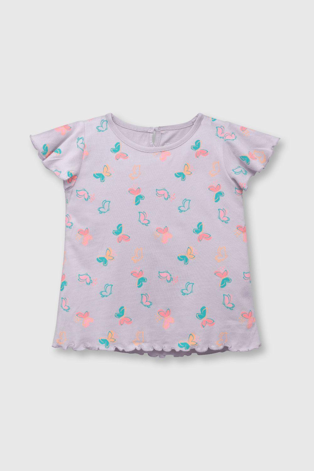 Polera de bebé niña mariposas lila (3 a 36 meses)-0