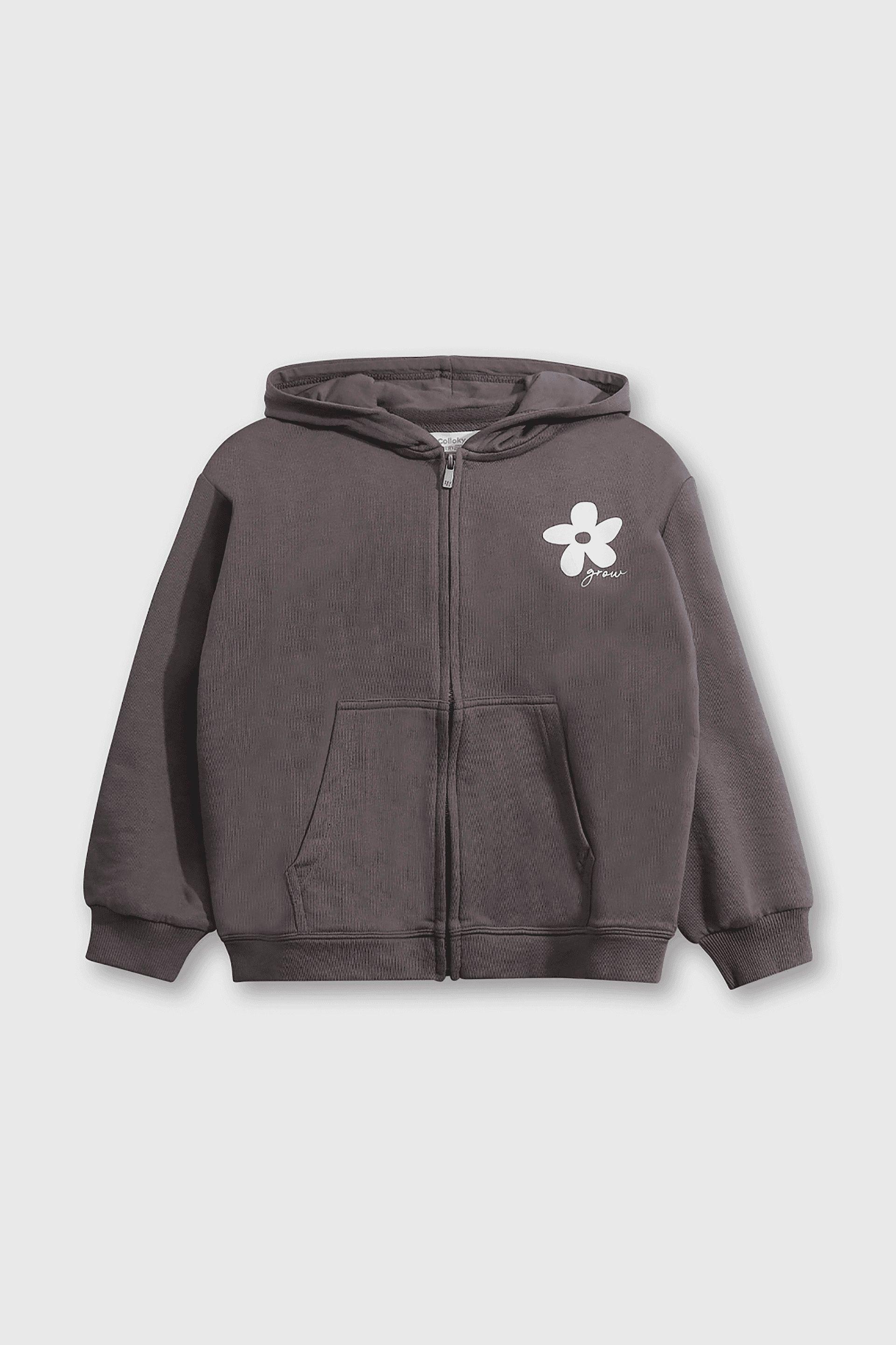 Polerón Negro Hombro Caído de polycotton con Gorro Forrado y Cierre-0