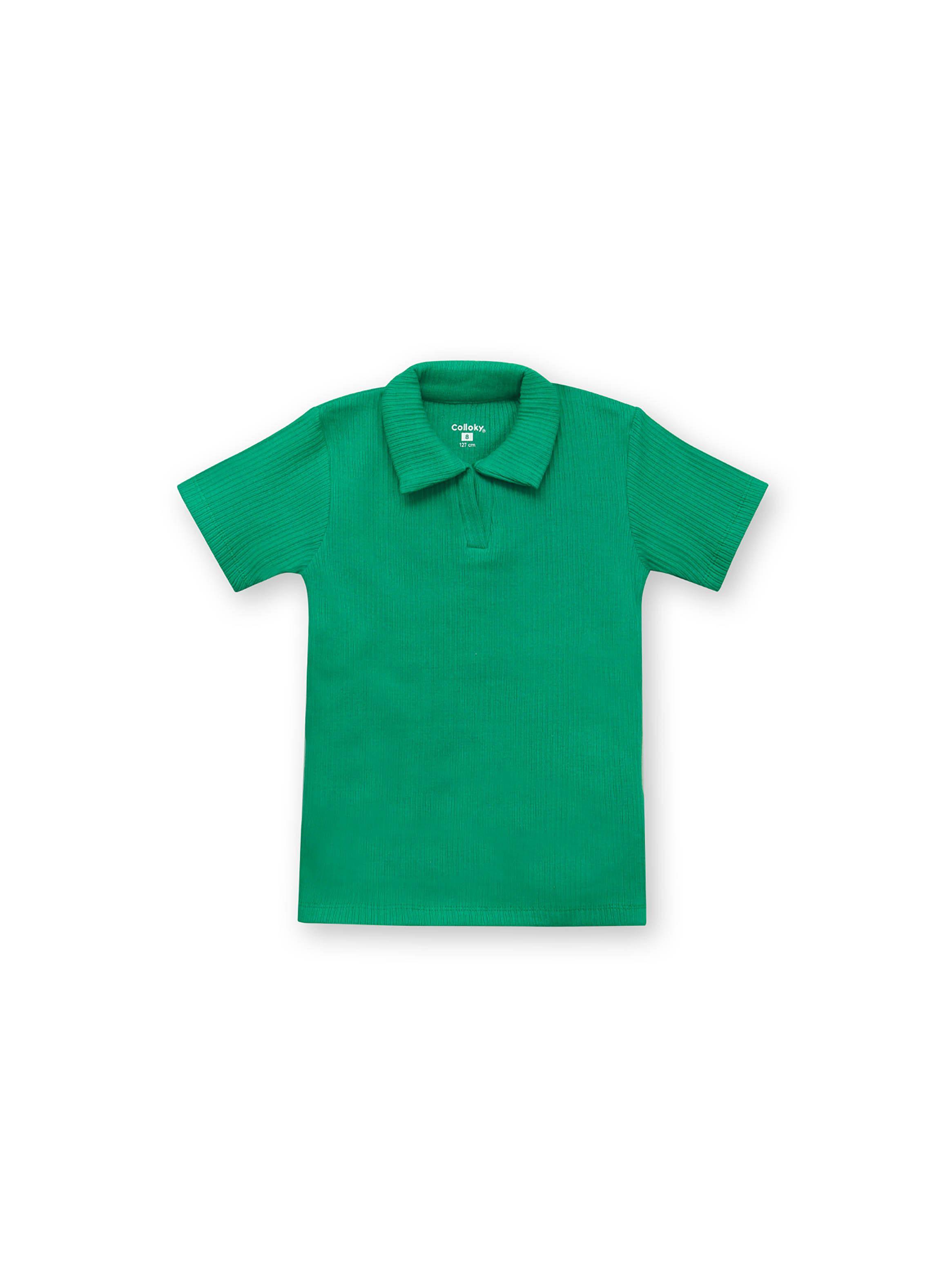 Polera De Niña Ajustada Verde (2 A 12 Años) Colloky-0