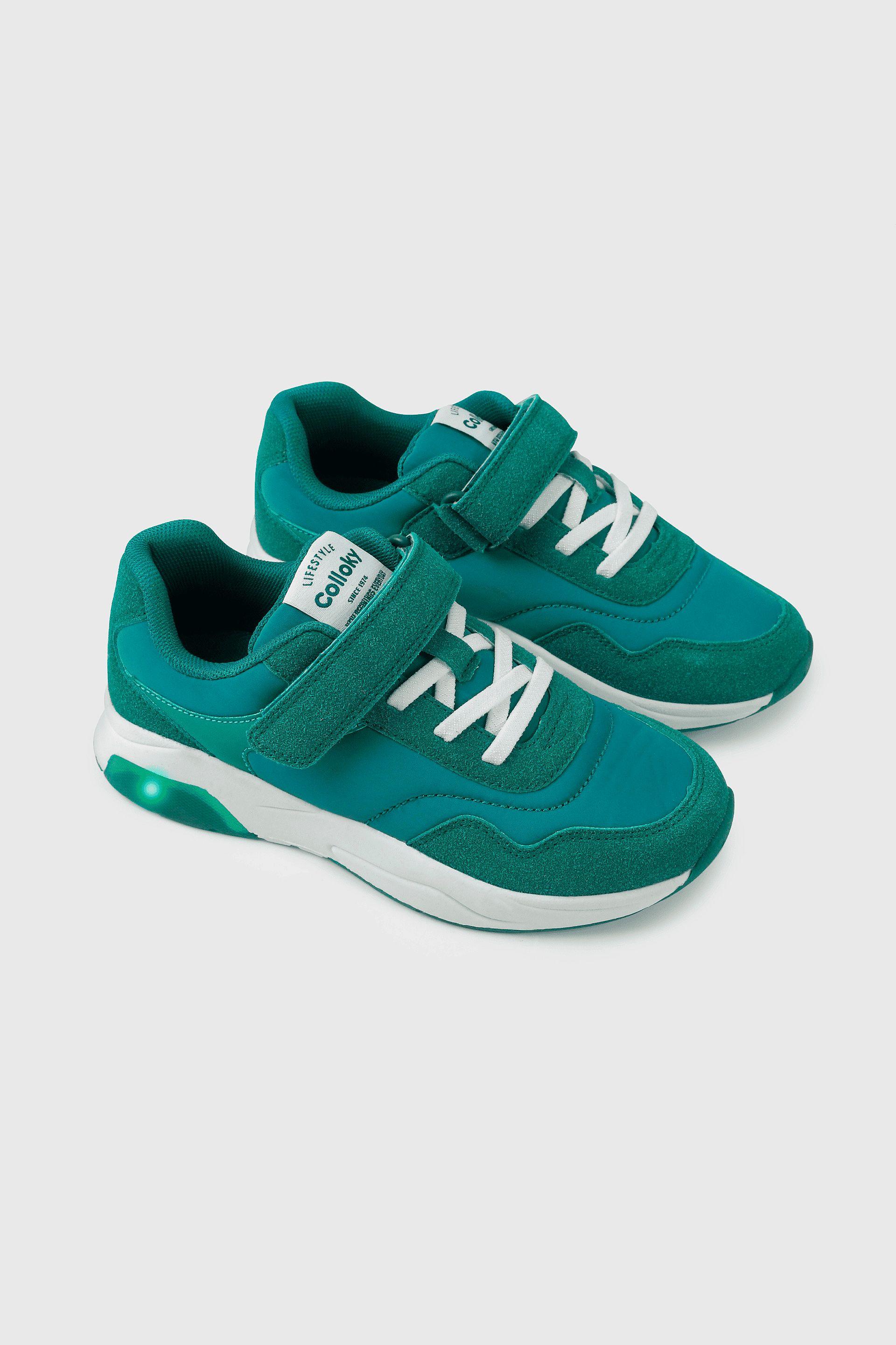 Zapatilla Verde con Luces de Niño-0