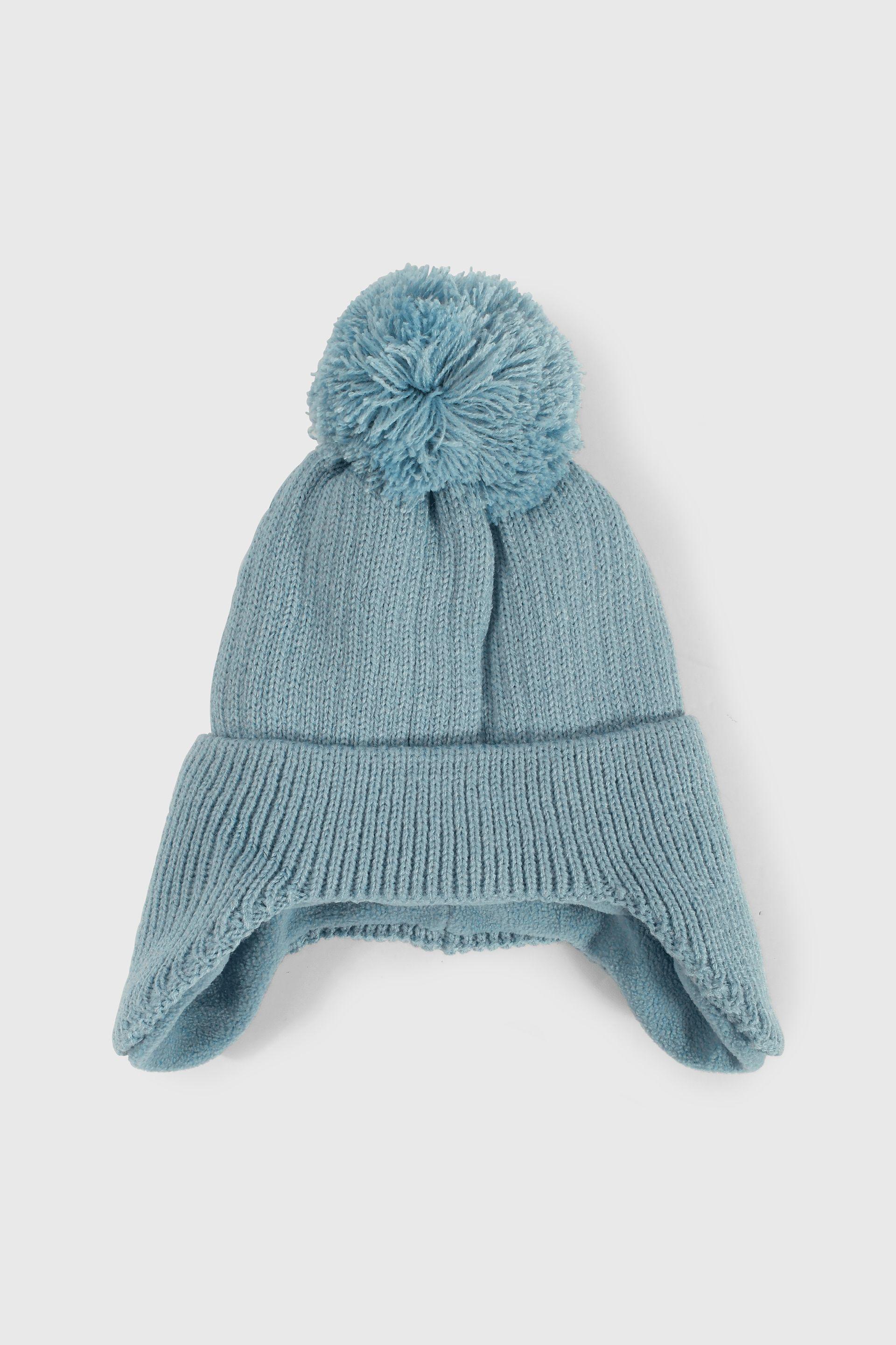 Gorro Tejido con Forro Azul-2