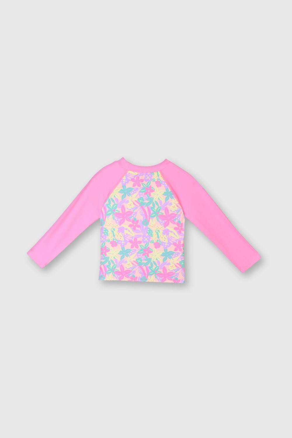 Polera de bebé niña playa chicle (3 a 36 meses)-1