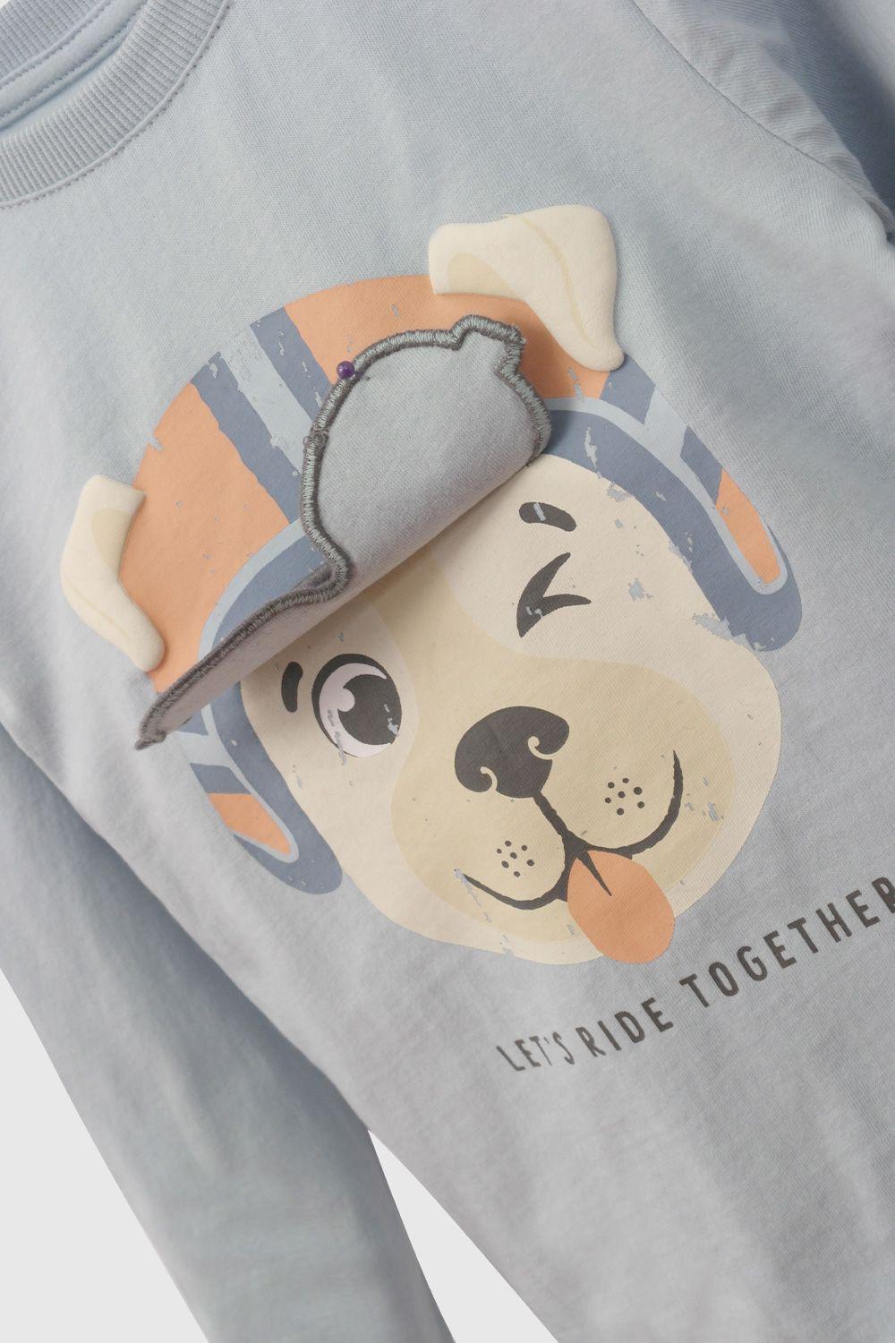 Polera Celeste Ride Together De Niño POJE7959V26-3