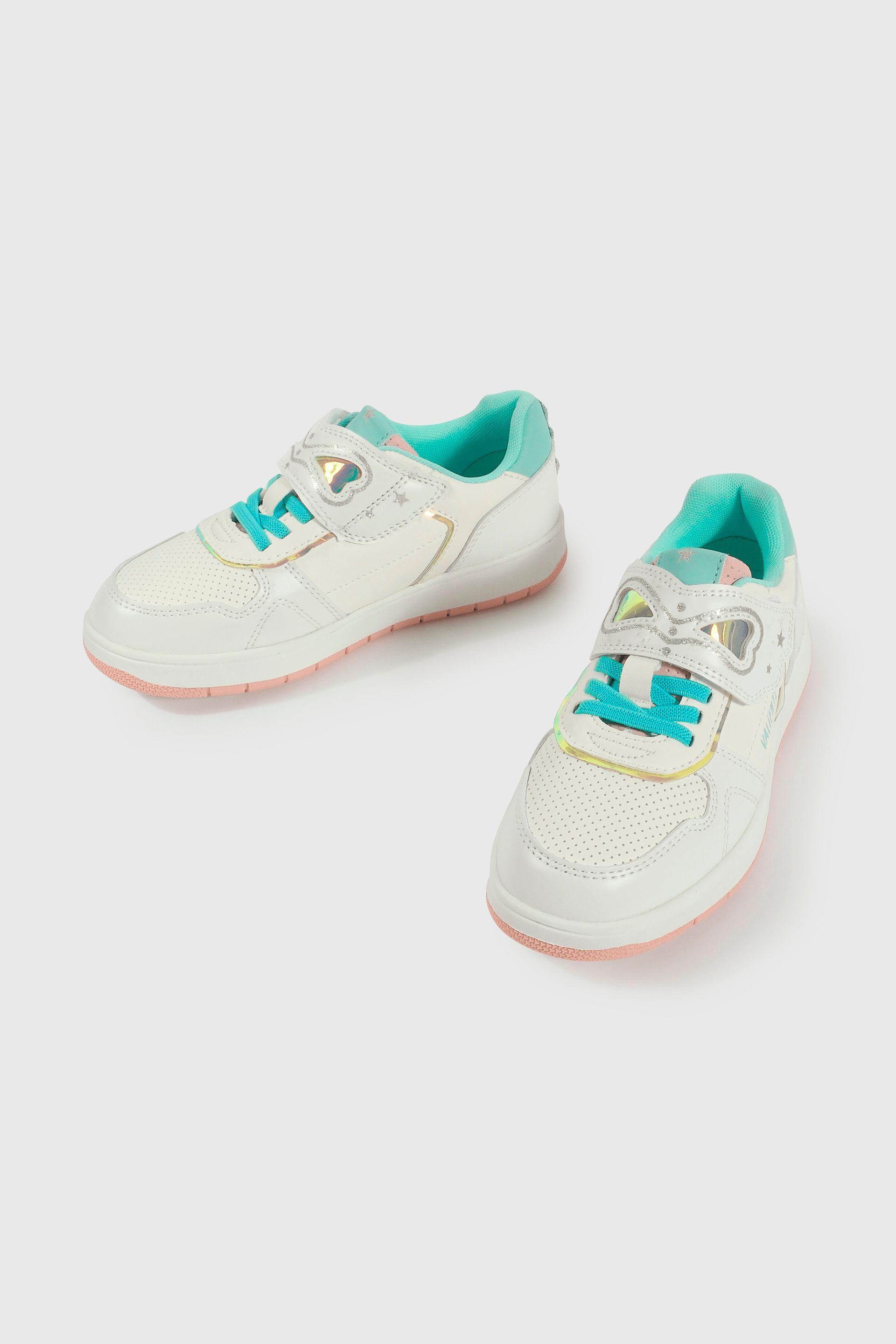 Zapatilla Lifestyle de Niña Blanco Caña Baja con Velcro y Cordón-3