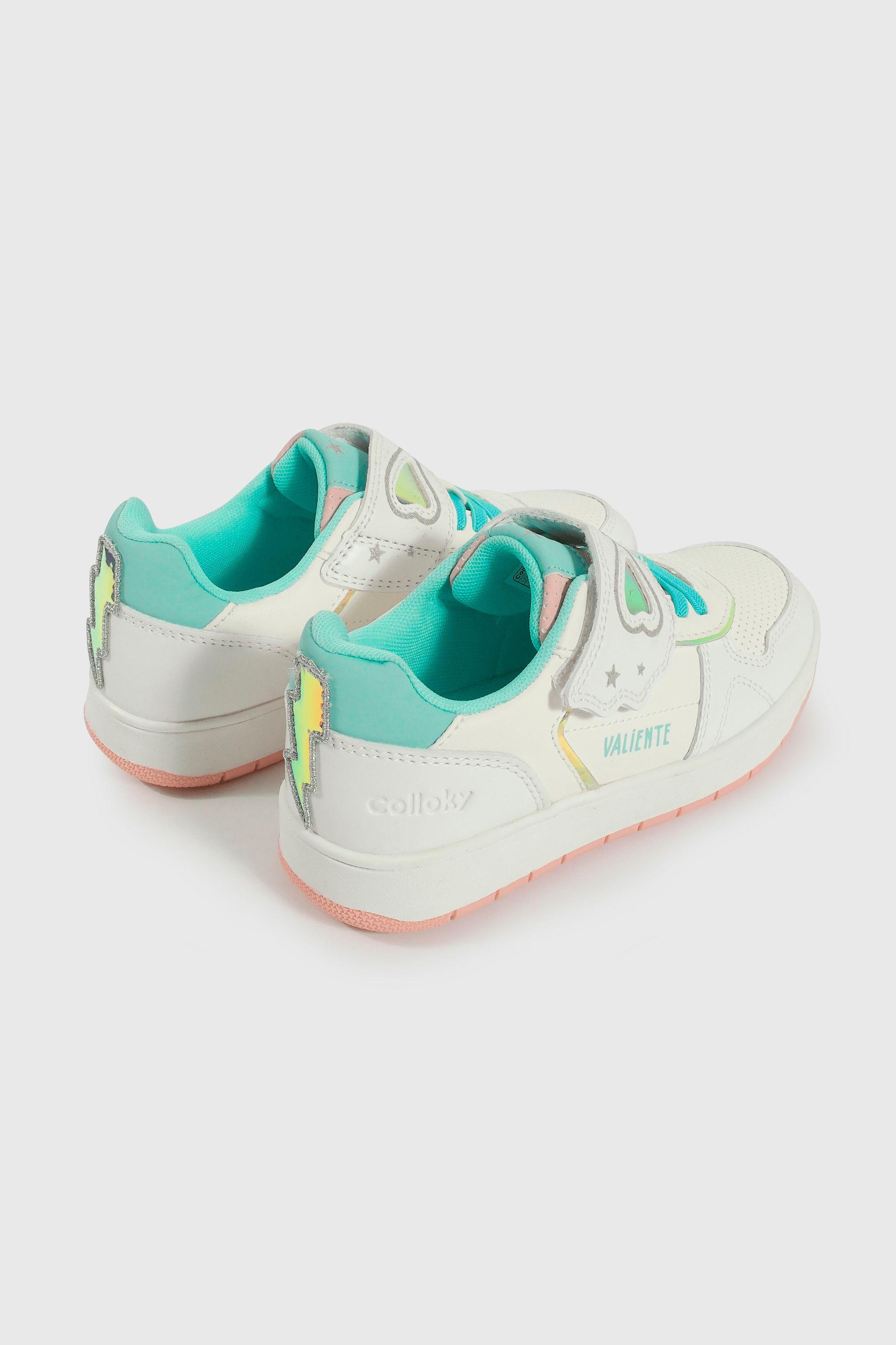 Zapatilla Lifestyle de Niña Blanco Caña Baja con Velcro y Cordón-4