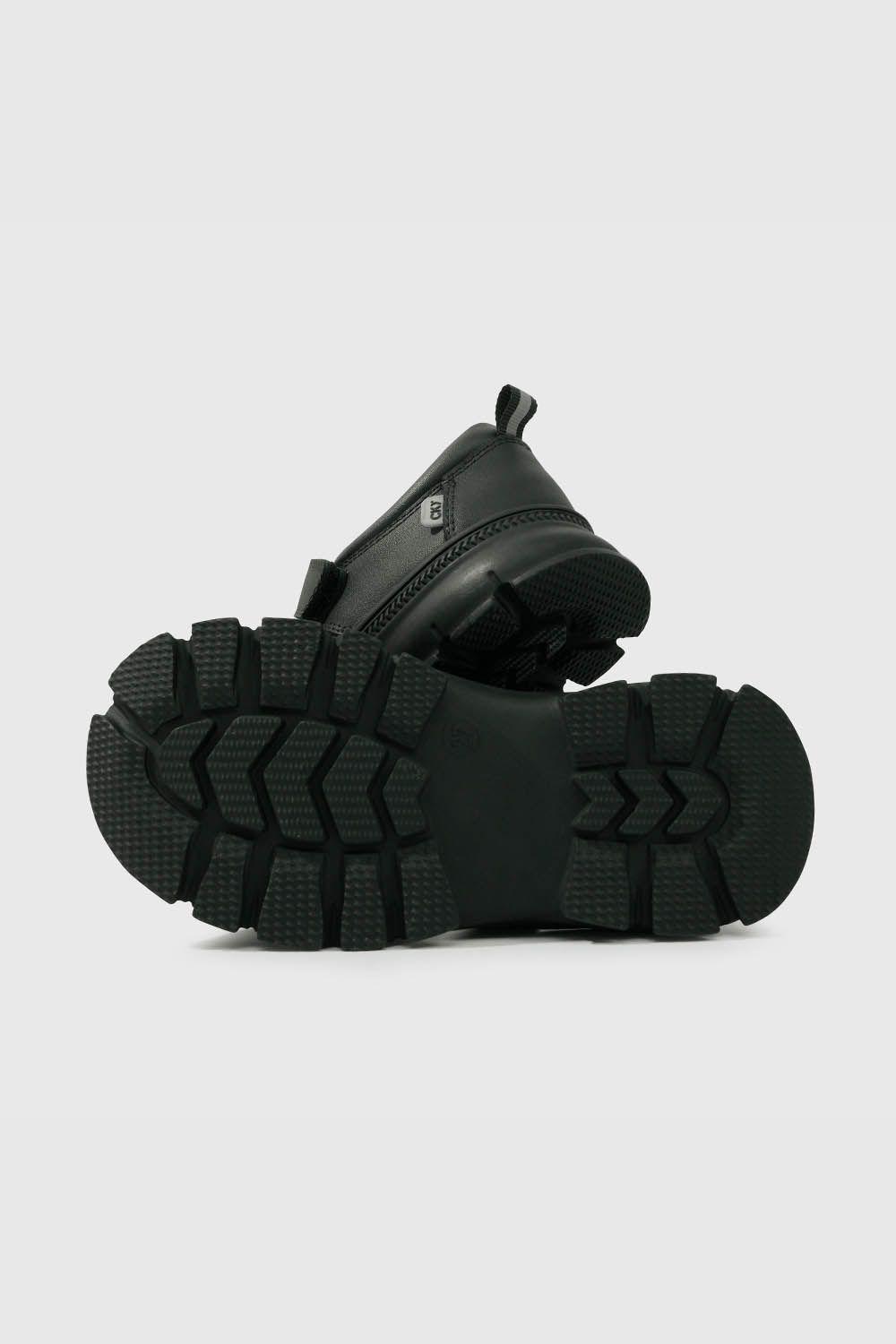 Zapatos Escolares Reinas Negros Cuero Velcro-2