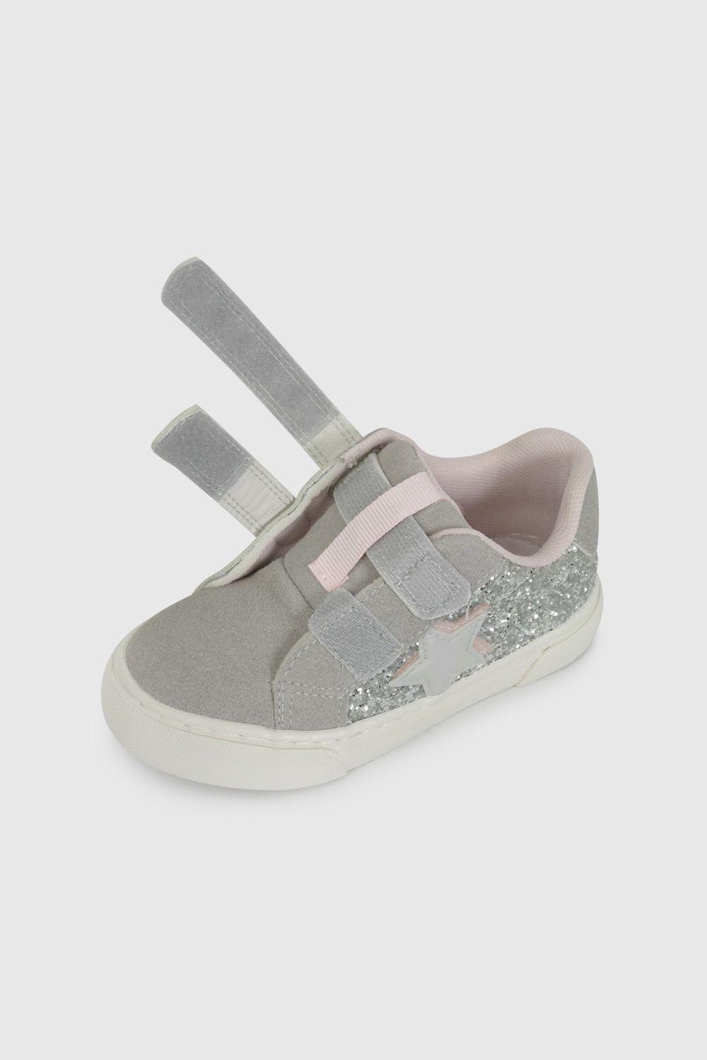 Zapatilla Plateada con Estrella y Brillos 47200208V26-5