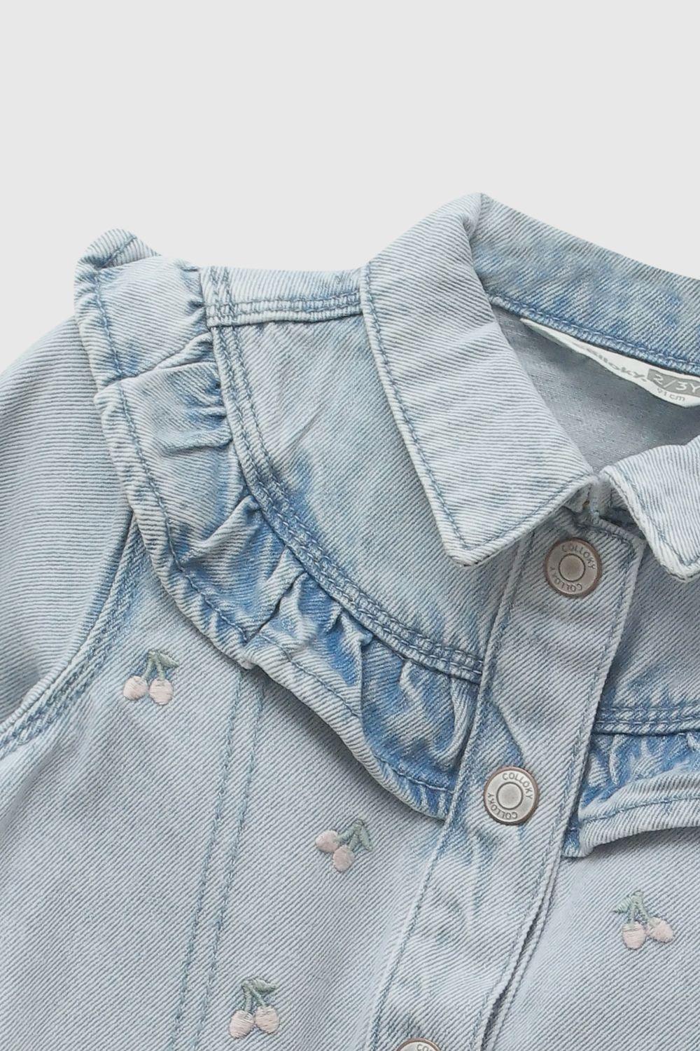 Chaqueta Jeans Vuelos Celeste Niña 6-9M a 4-5A Colloky-4