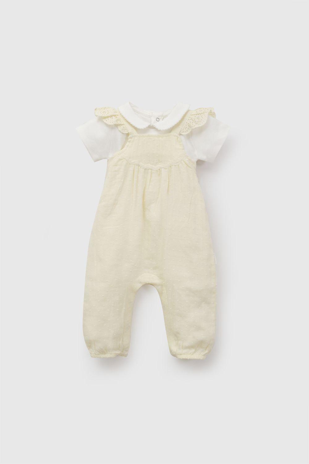 Conjunto Algodón Amarillo Niña Rn a 6-9M Colloky-0