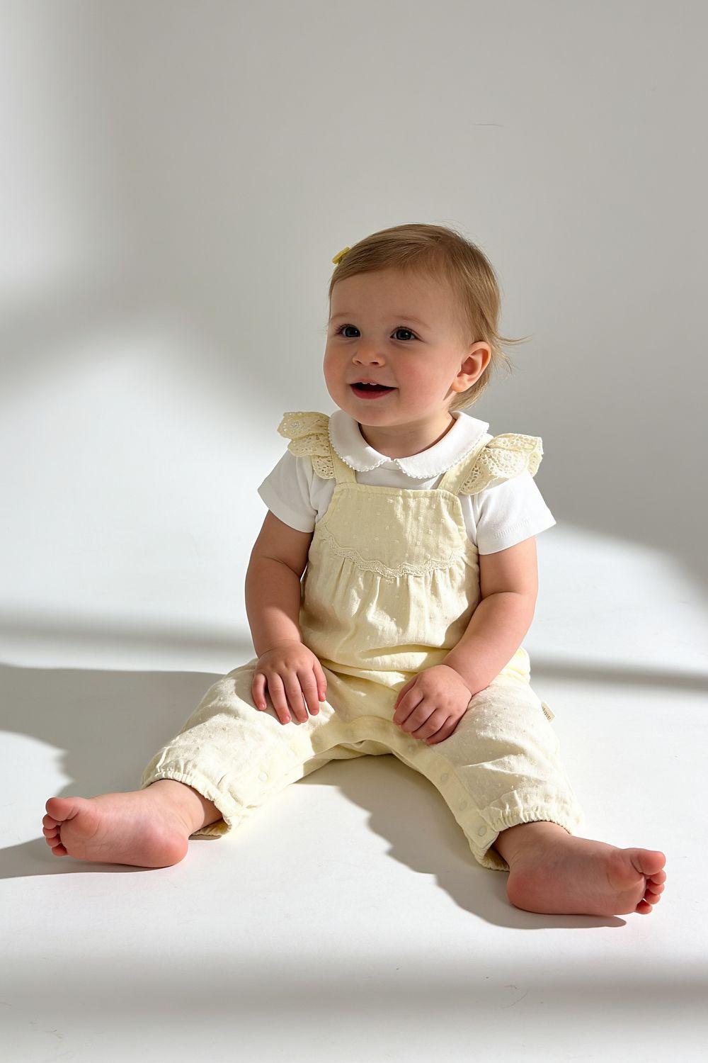 Conjunto Algodón Amarillo Niña Rn a 6-9M Colloky-1