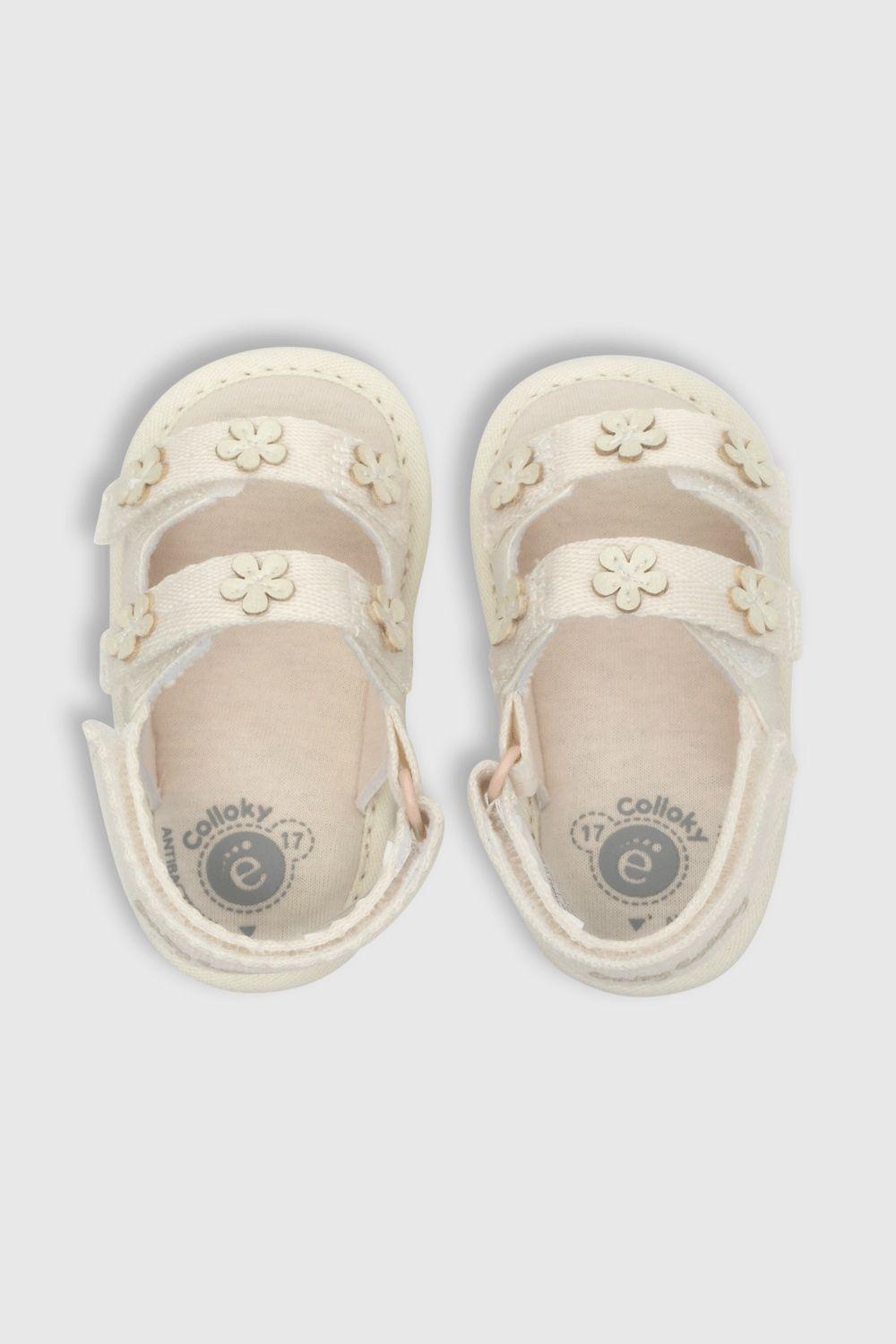 Sandalia De Niñas Doble Ajuste Off White (14 A 18)-3