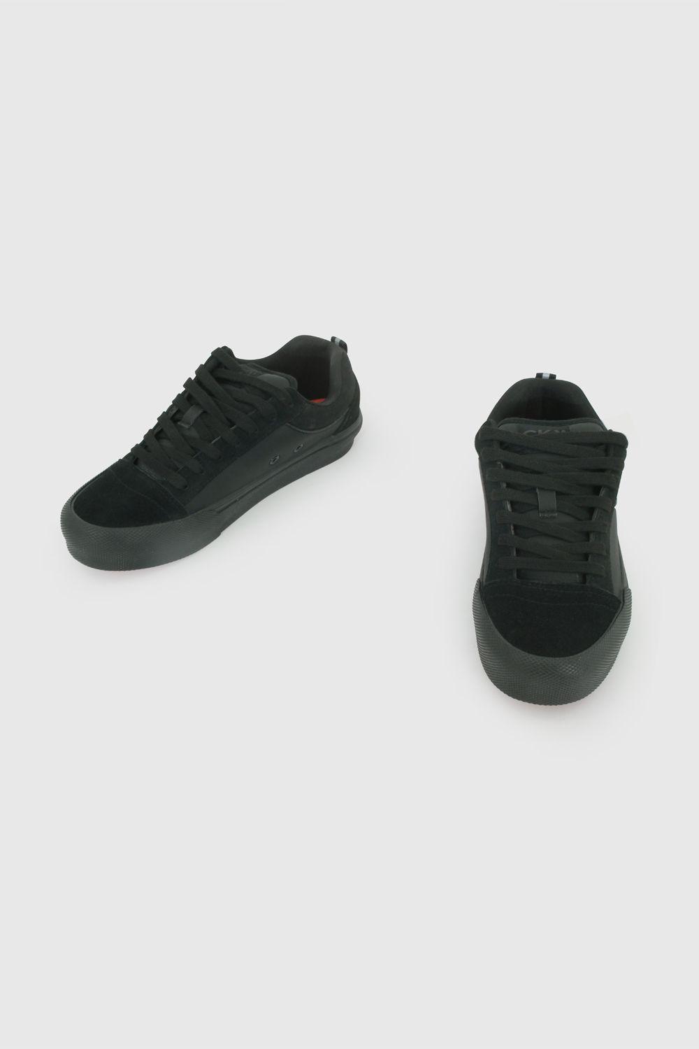 Zapato Escolar de Niño Negro capellada de cuero caña baja-4