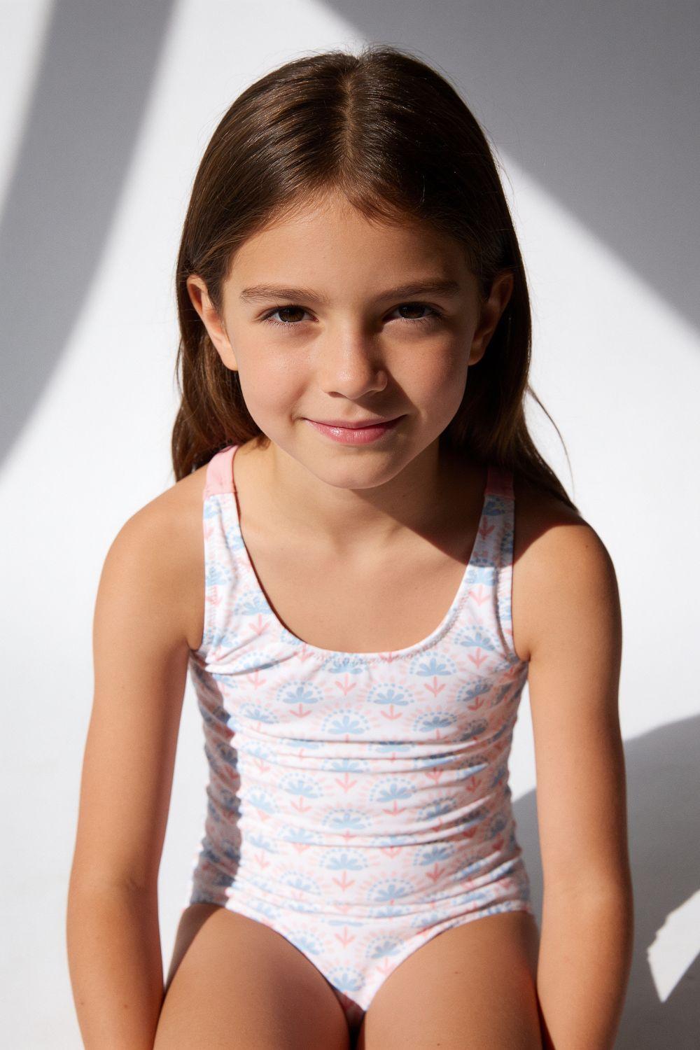 Traje de baño niña rosado 3-4A a 12-13A-2