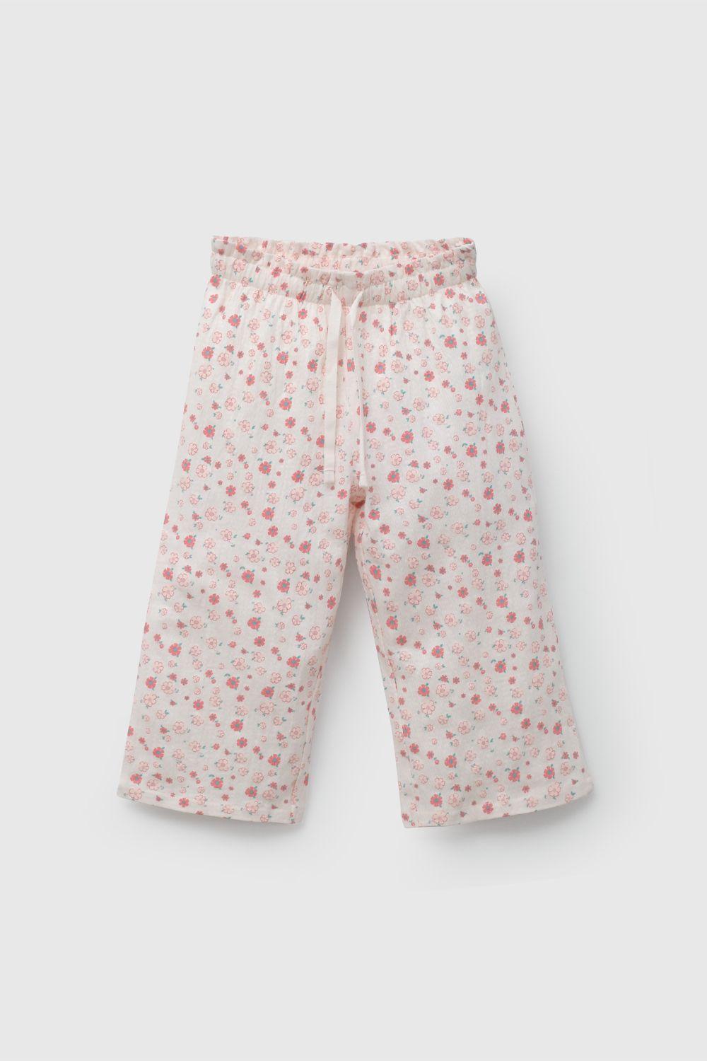 Pantalón Rosado Flores De Niña PTWF0433V26-0