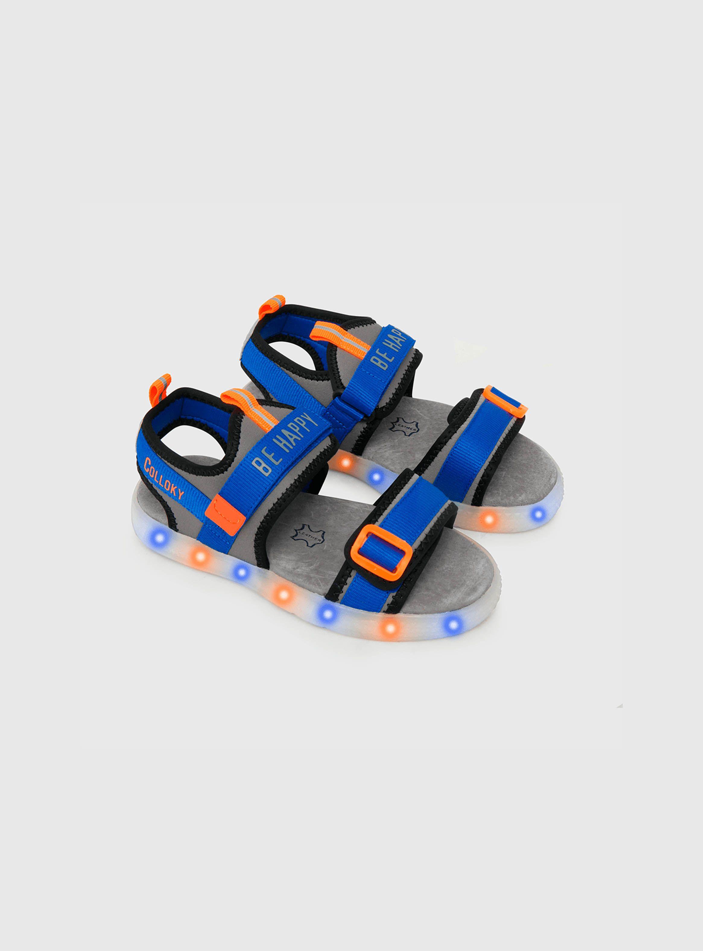 Sandalia Con Luces De Niño Gris (28 A 36) Colloky-0