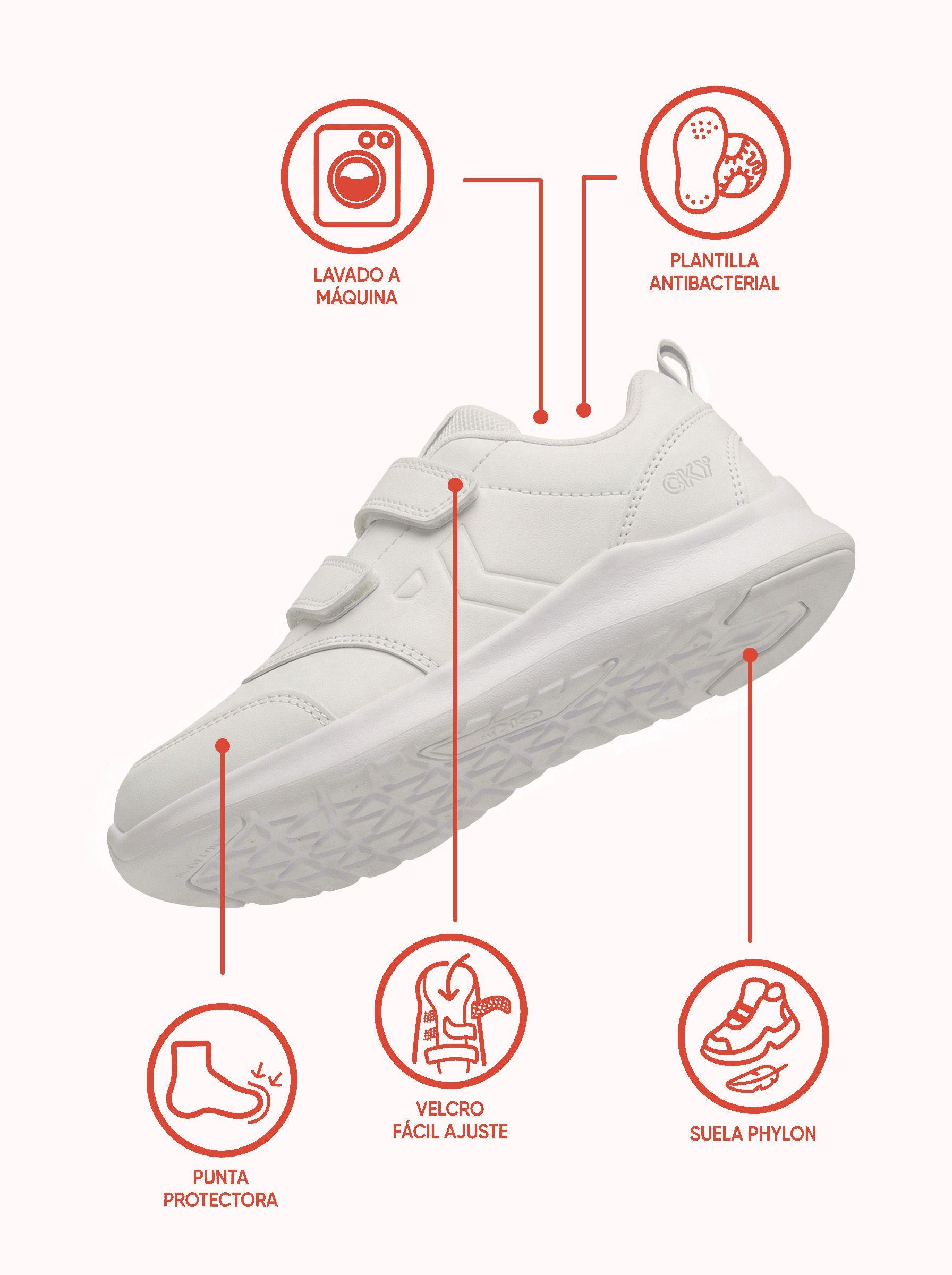 Zapatilla Escolar Blanca 7301 Colloky-1