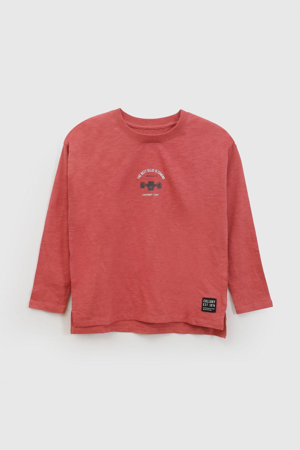 Polera manga larga skate niño roja 3/4A a 12/13A-0