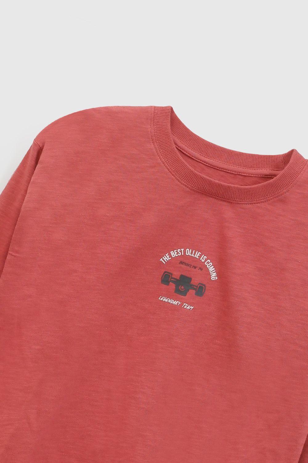 Polera manga larga skate niño roja 3/4A a 12/13A-2