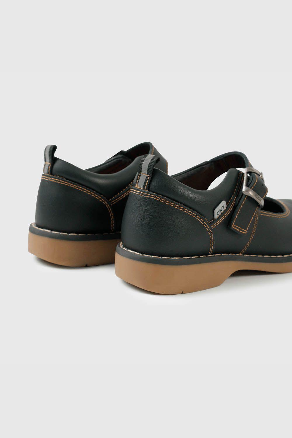 Reina Escolar Negra de Cuero con Hebilla Niña-4