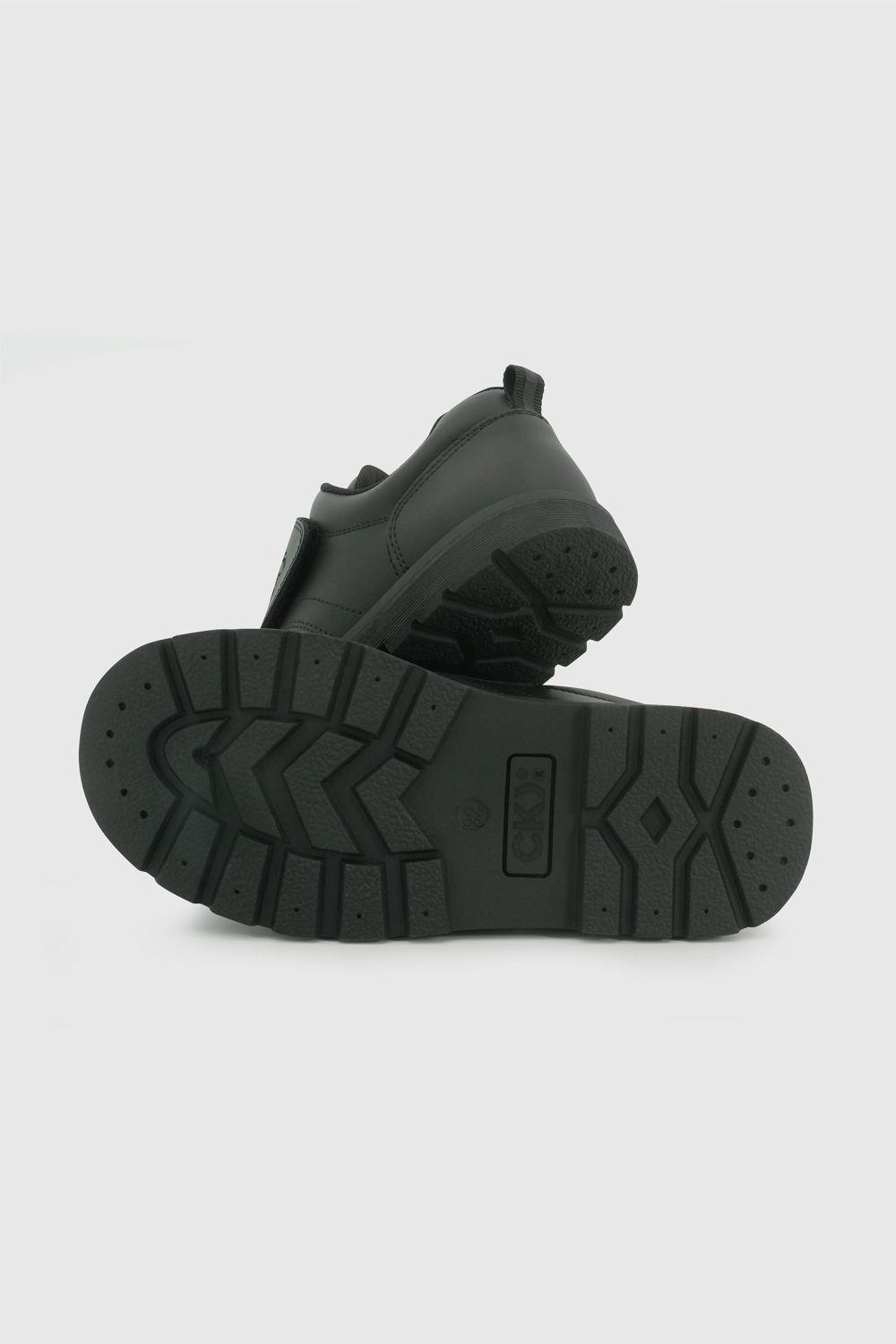 Zapato Escolar de Niño Negro con capellada de cuero-2