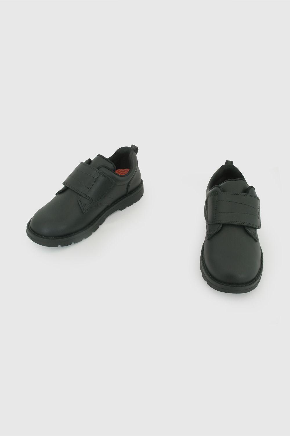 Zapato Escolar de Niño Negro con capellada de cuero-3