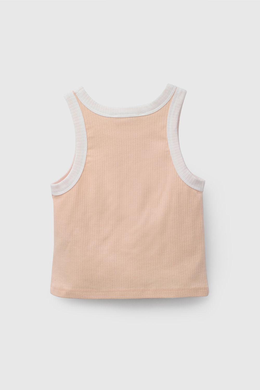 Polera Naranja Rib De Niña POPU2443V26-2