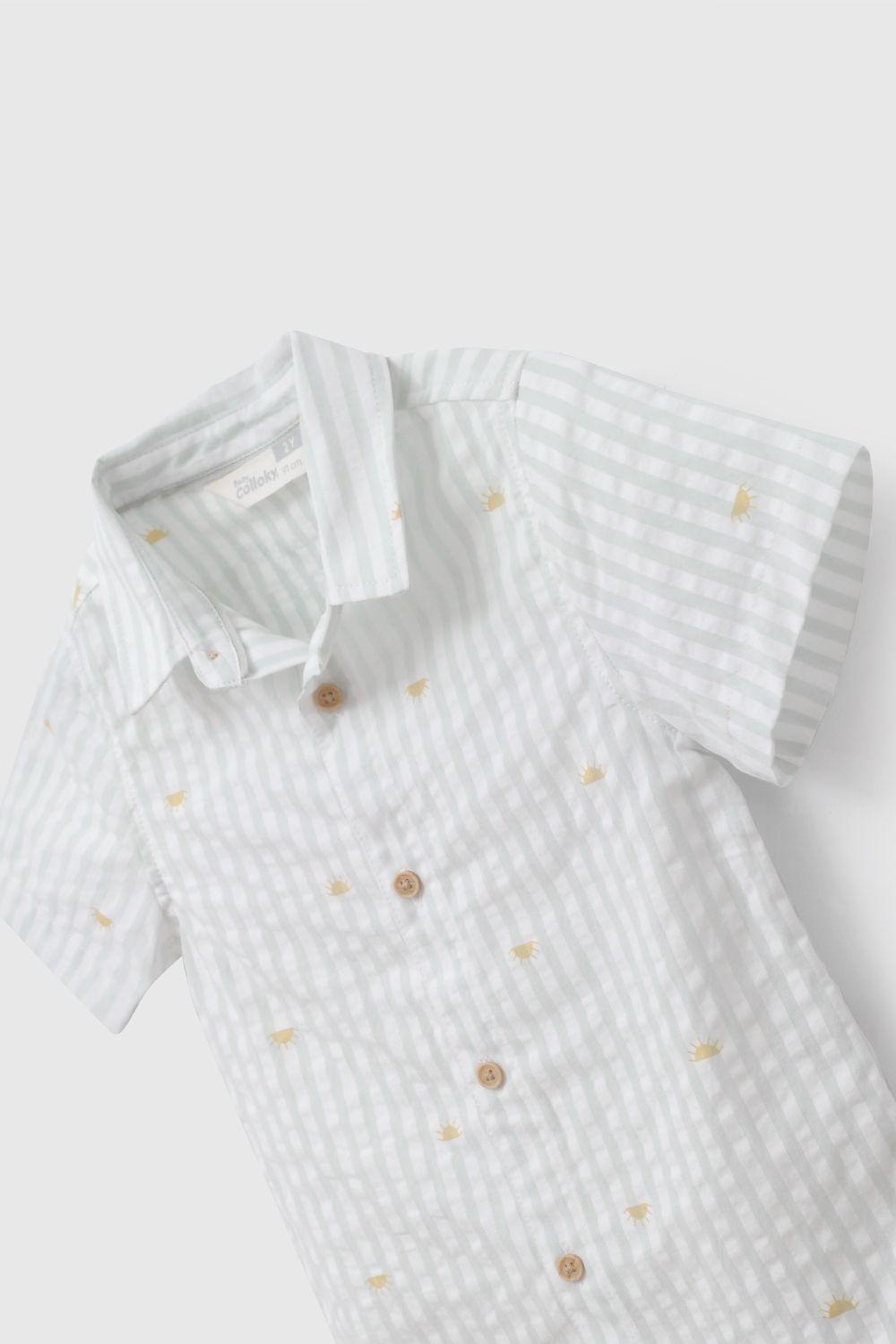 Camisa Verde Rayada Soles  De Niño CAAL0597V26-2