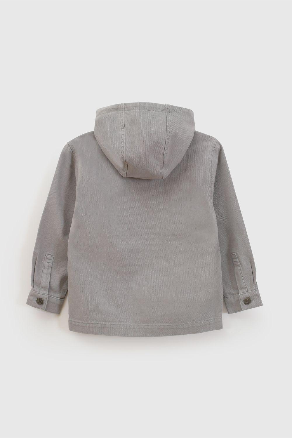 Chaqueta sobrecamisa mezclilla jeans niño gris 3/4A a 12/13A-1