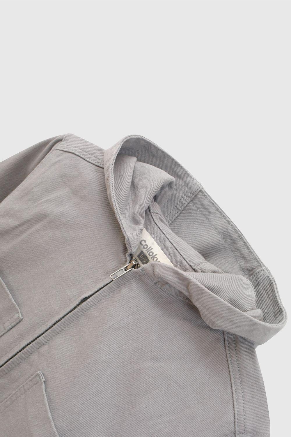 Chaqueta sobrecamisa mezclilla jeans niño gris 3/4A a 12/13A-2