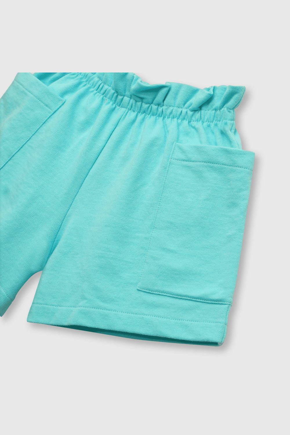 Short de niña ancho turquesa (2 a 12 años)-2