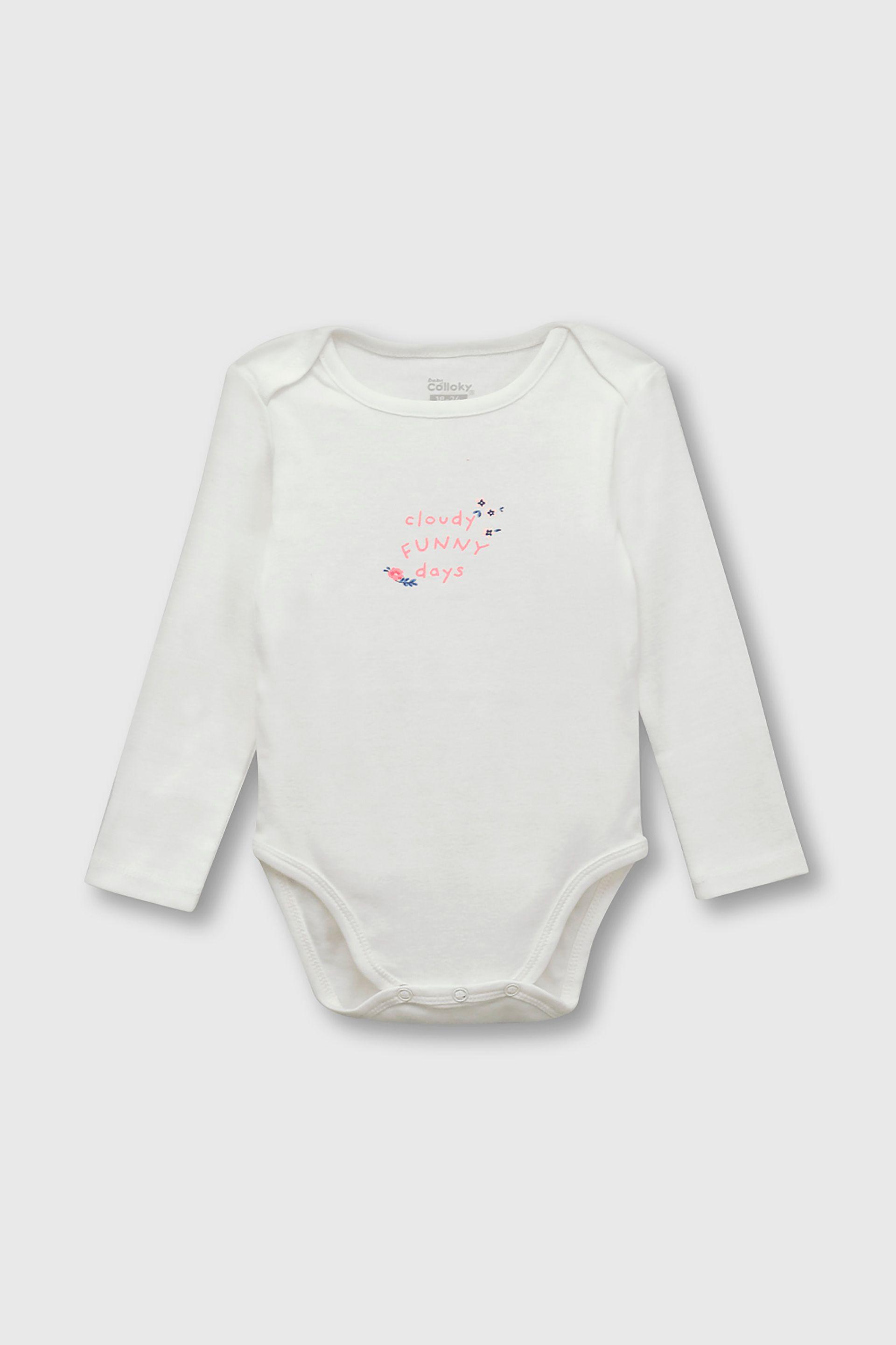 Conjunto Body para Bebé de polycotton Rosado con Estampa de Flores-1