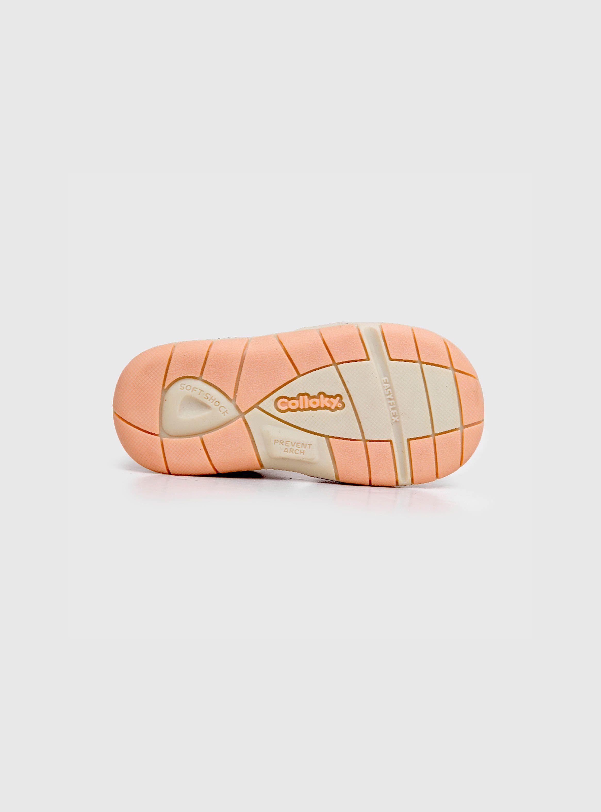 Sandalia De Niña Con Velcro Rosado (18 A 21) Colloky-2