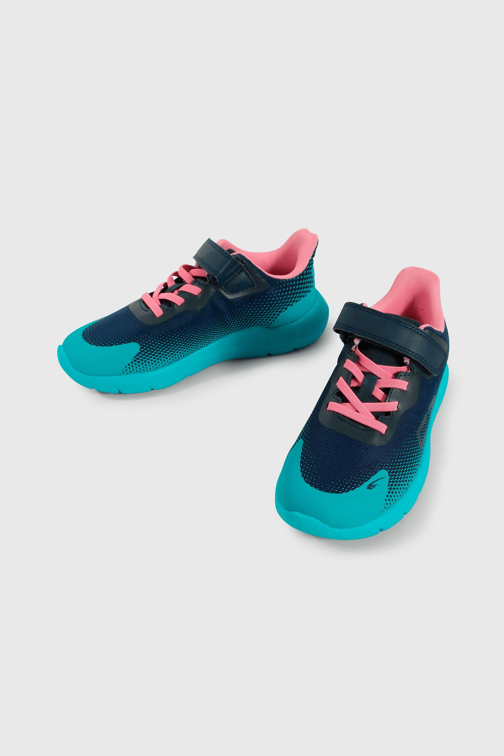 Zapatilla Sport de Niña Verde Caña Baja con Velcro y Cordón-3