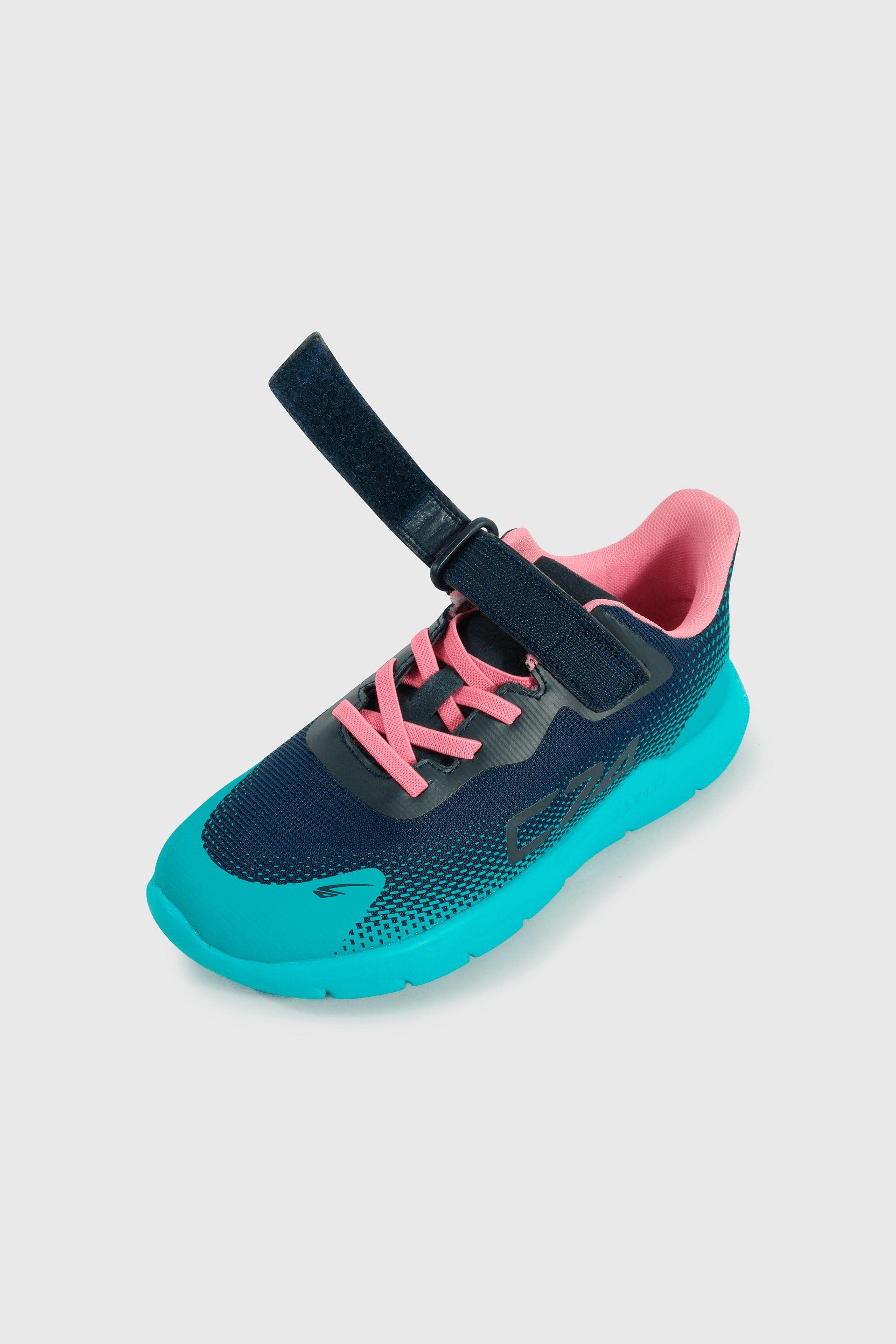 Zapatilla Sport de Niña Verde Caña Baja con Velcro y Cordón-5