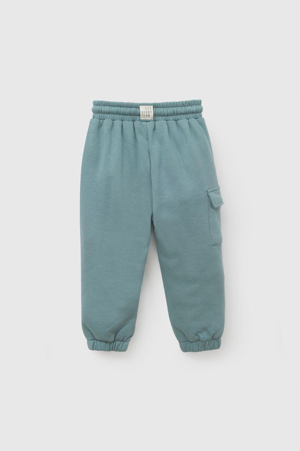 Pantalon Buzo Bolsillo Verde Niño 6-9M a 4-5A Colloky-2