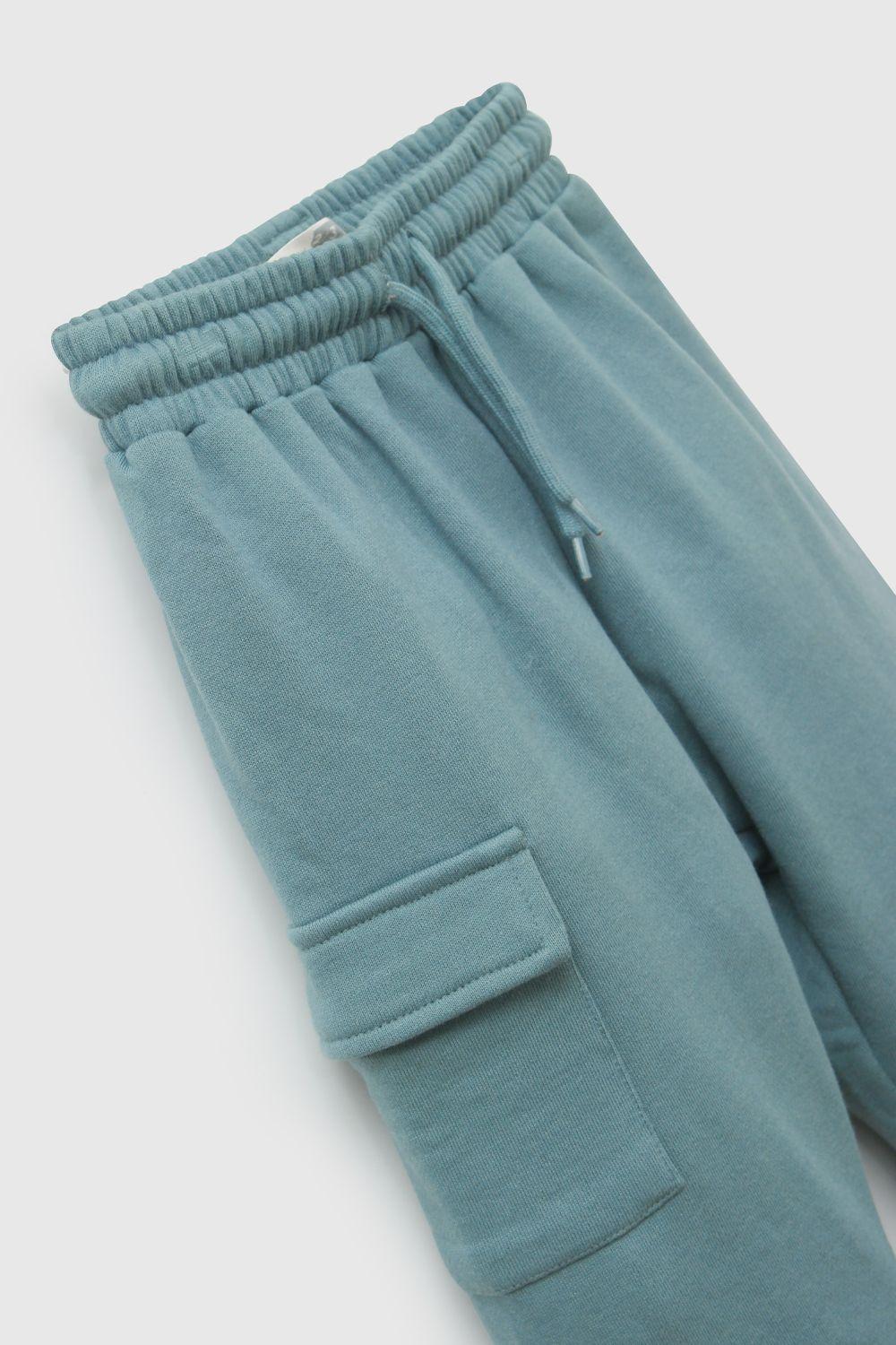 Pantalon Buzo Bolsillo Verde Niño 6-9M a 4-5A Colloky-3