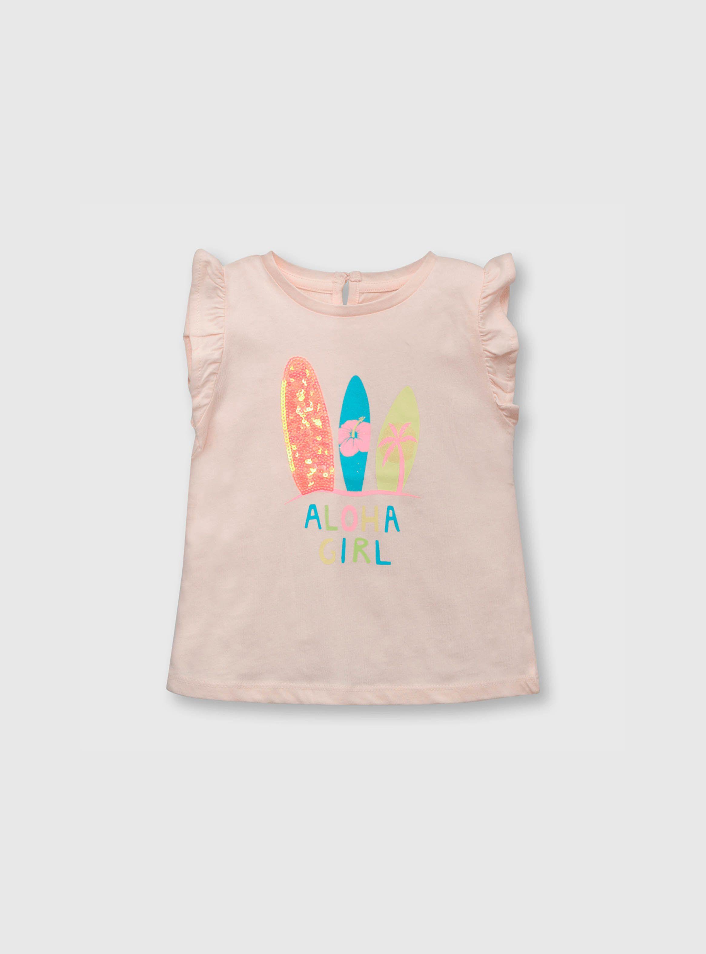 Polera De Bebe Niña Surf Rosado (3 A 36 Meses) Colloky-0