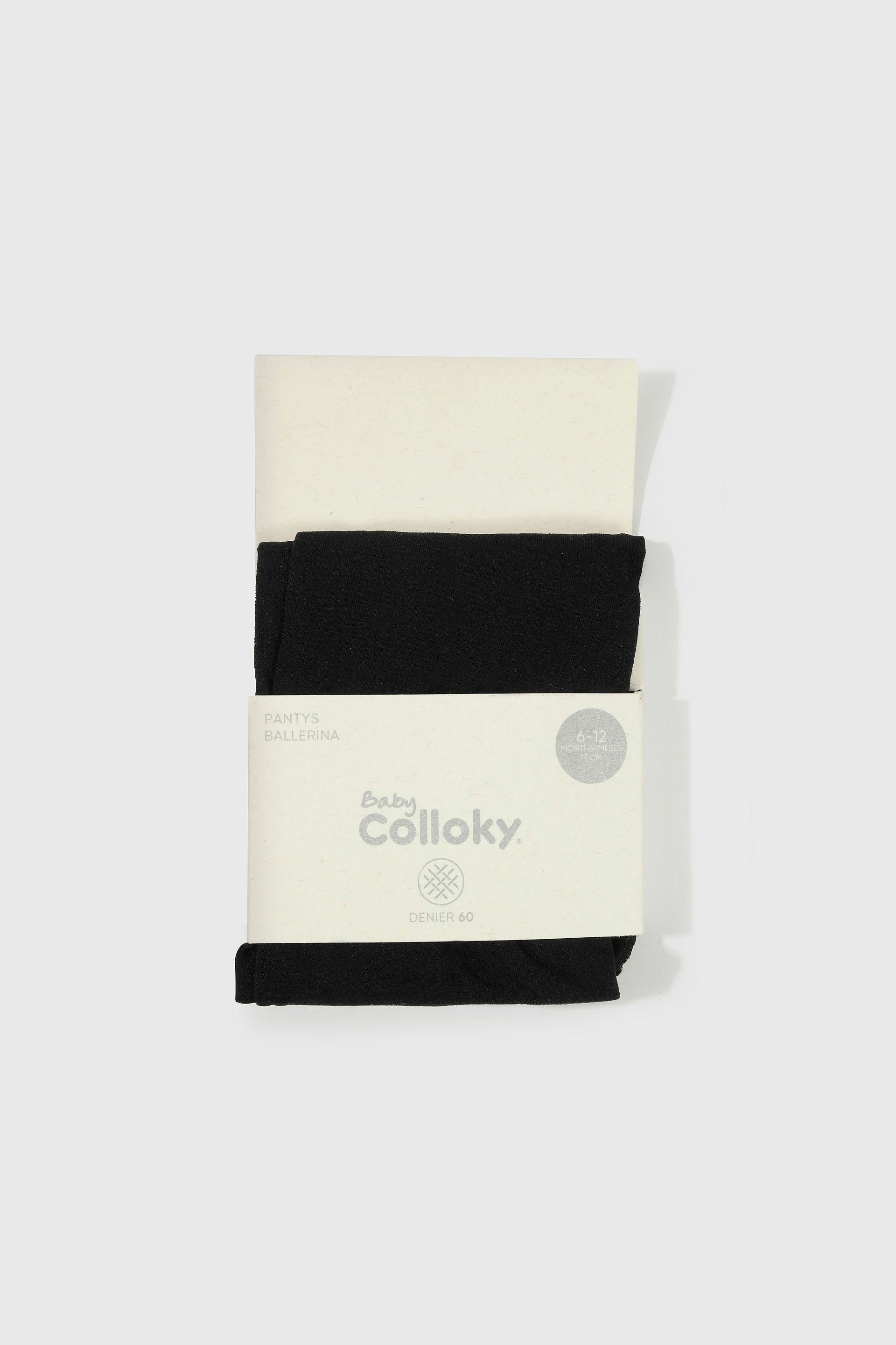 Panty Microfibra Negra Soquete de Niña Talla 3/6M a 18/24M-3