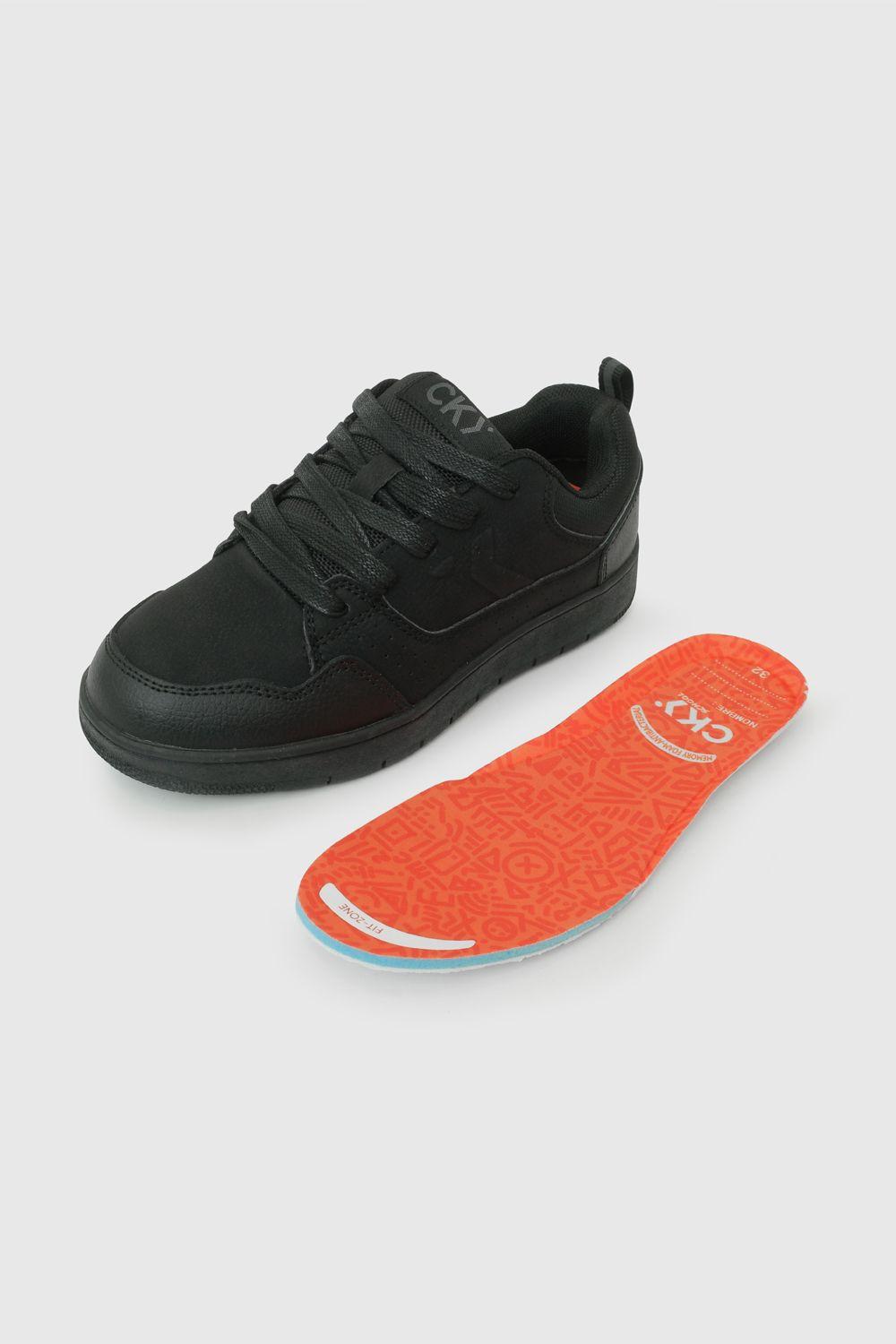 Zapato Escolar de Niño Negro con cierre de cordón-6